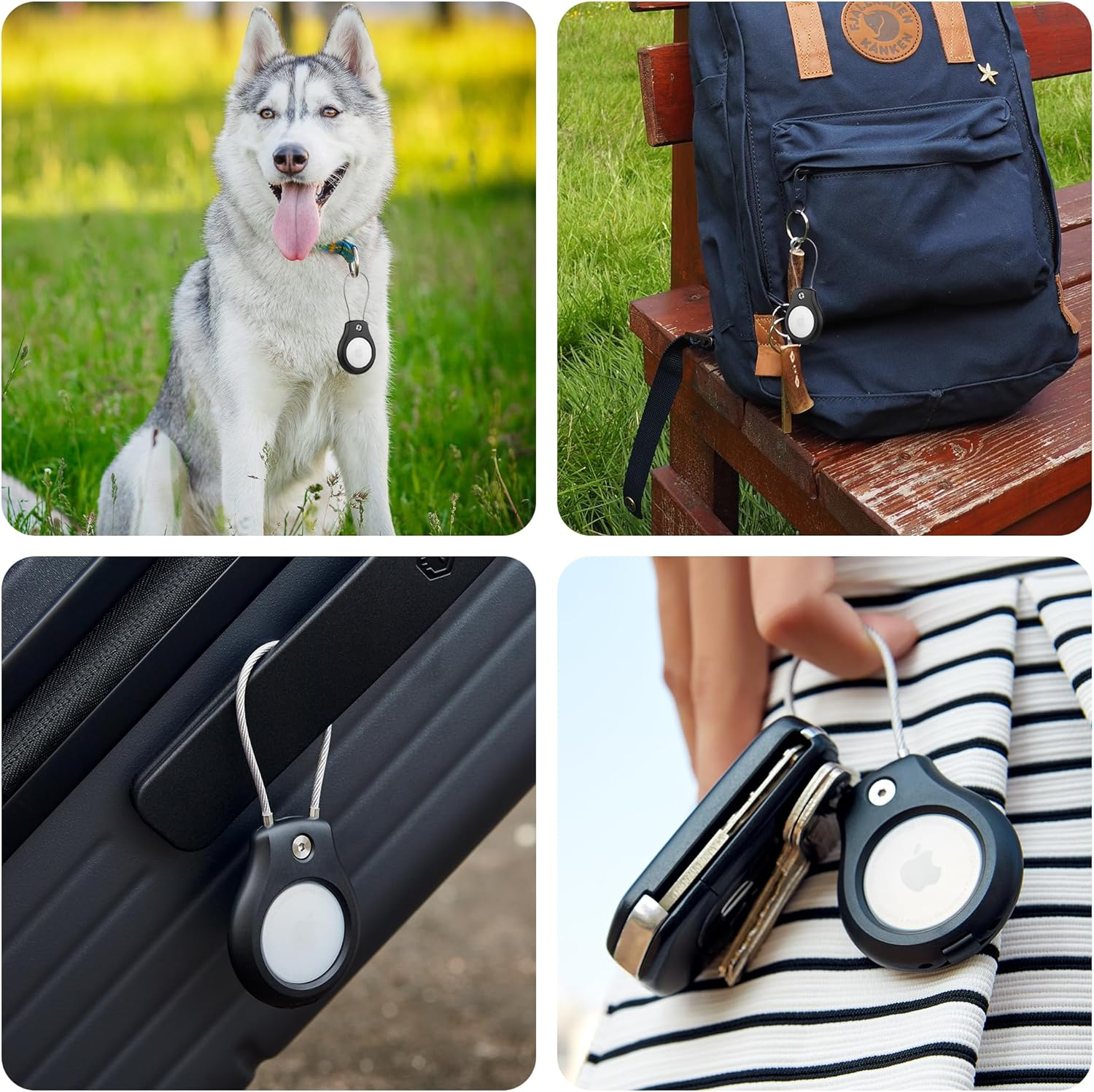 Airtag Keychain Holder 2 Pack, Waterproof Lock Airtag Case, Compatible with Apple Airtags Keyring, Ultra Secure for Luggage, Key Ring Key Chain Luggage Tag Backpack& More image number 1