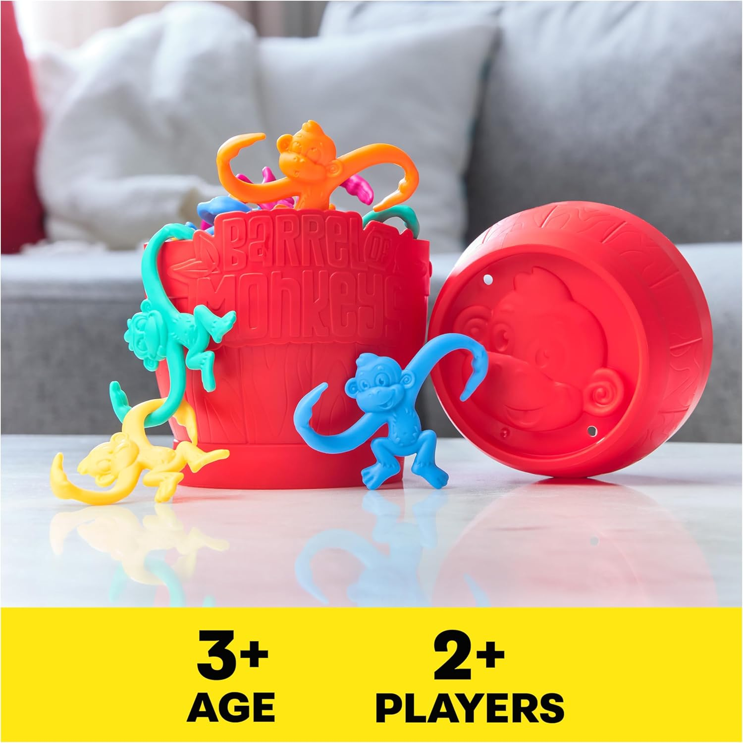 Barrel of Monkeys New Look - Retro Linking Family Game | Preschool, Classic Games | Ages 3+ image number 5