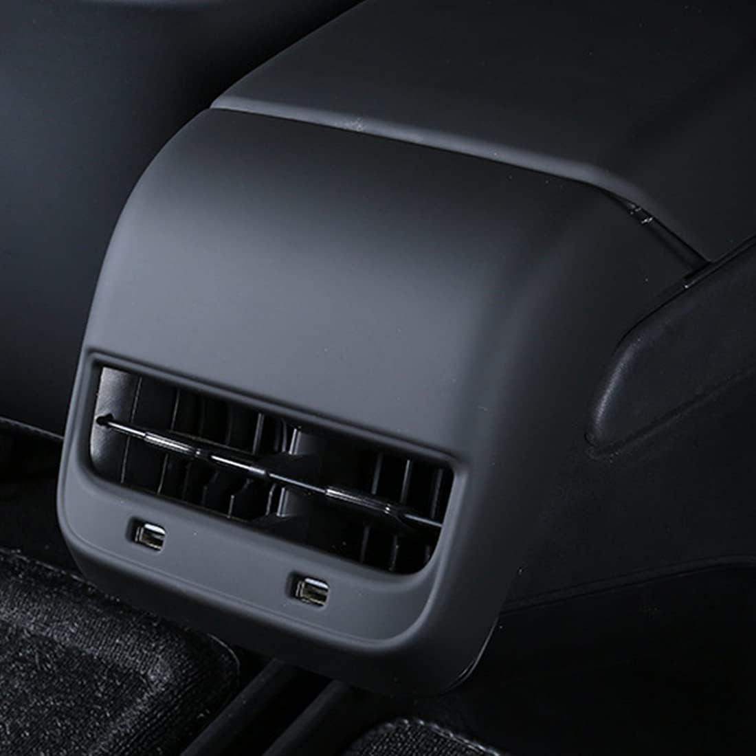 Wocch Black AC Vent Cover Rear Center Console Air Vent Covers Car Rear Armrest Box Air Conditioning Vent Outlet Trim Frame for Tesla Model 3 & Model Y, Interior Accessories image number 3