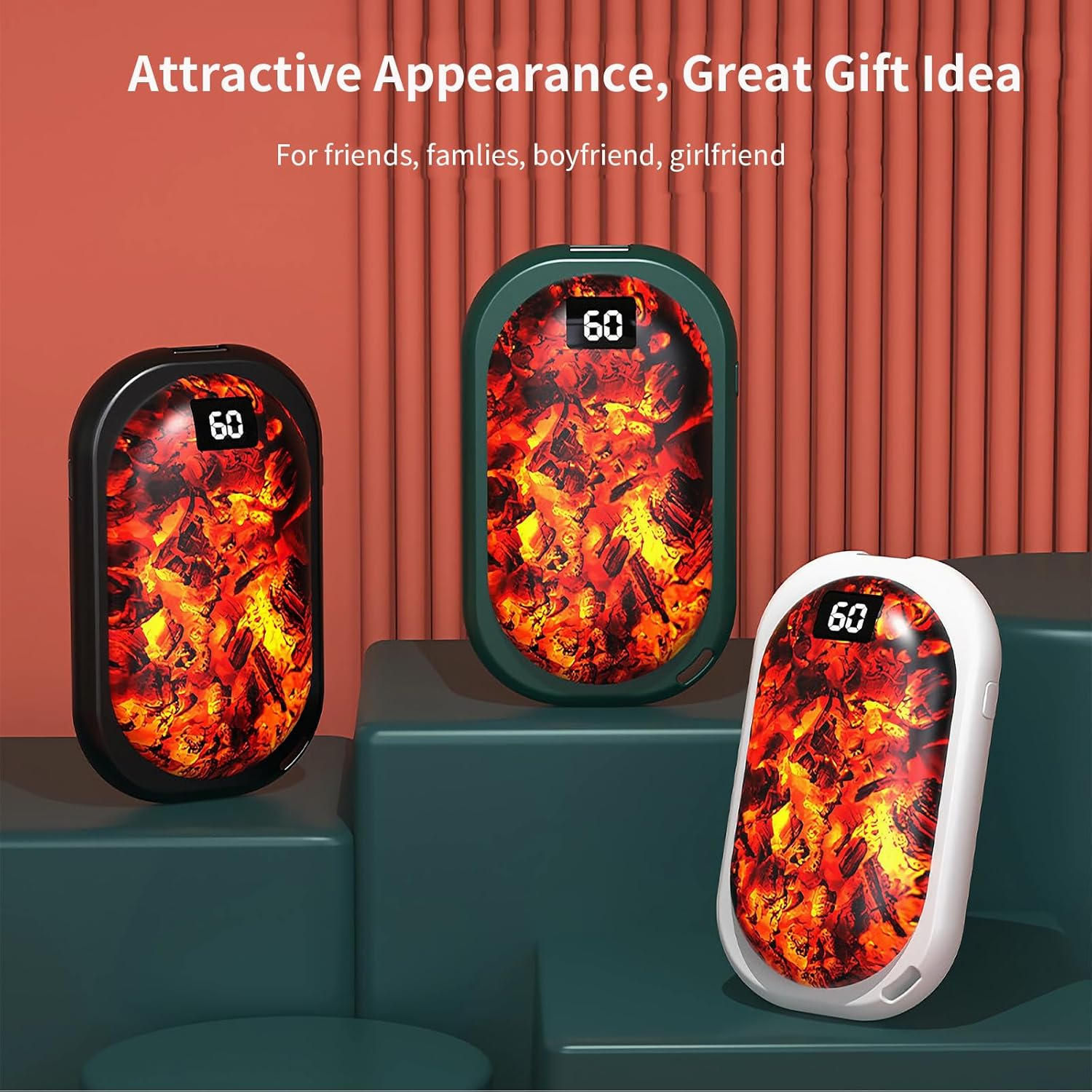 Hand Warmer Rechargeable, Electric Portable Pocket Heater with Power Bank Function, Gifts for Friends and Families, 12Hrs Long Lasting, 3 Heat Levels, for Arthritis, Camping, Hunting image number 2
