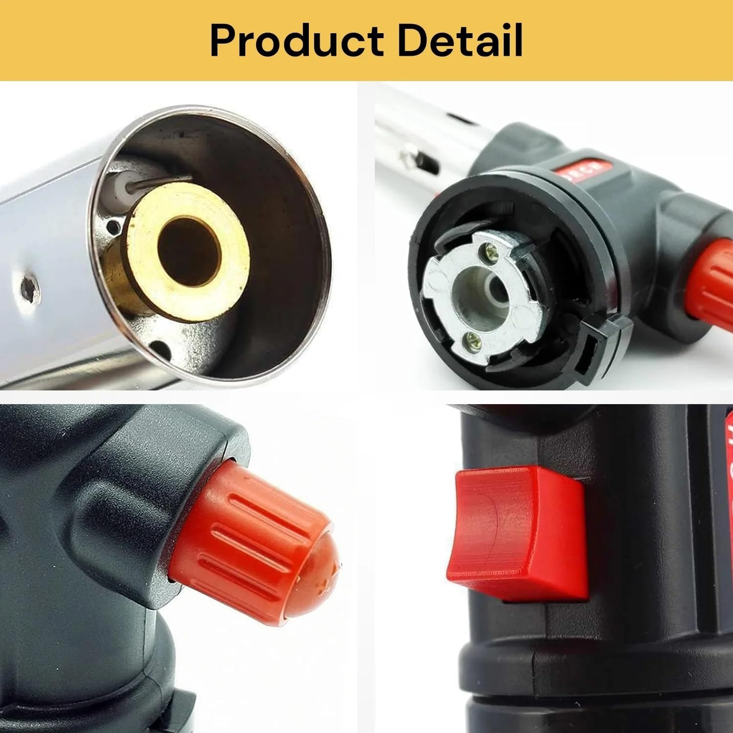 EZONEDEAL Gas Burner,Butane Blow Torch,Kitchen Butane Torch,Chef Cooking Torch Adjustable Flame Kitchen Torch for Cooking,Bbq,Baking,Camping,Roasting,Welding image number 4