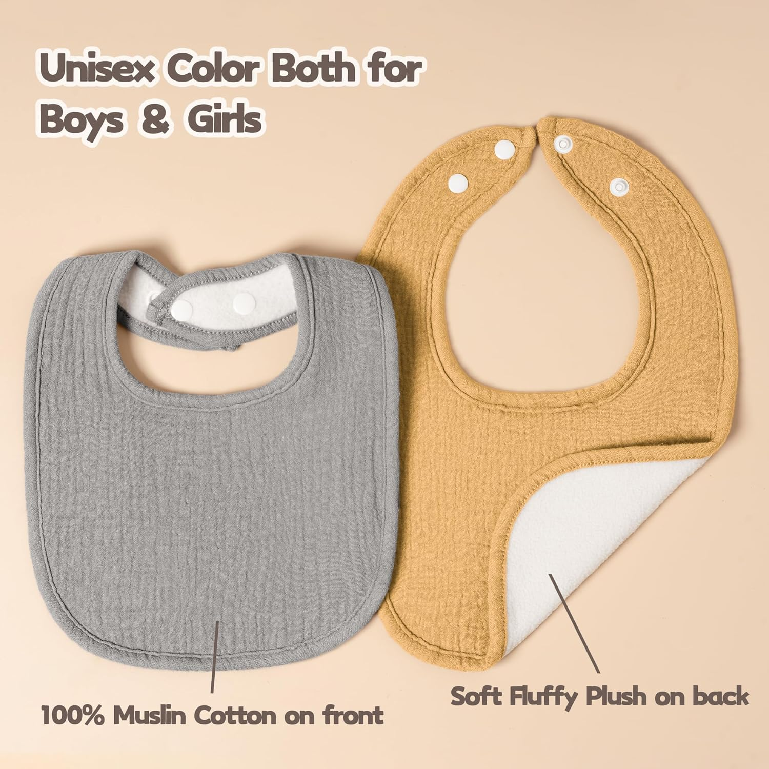 Susurration Muslin Baby Drool Bibs 10Pack Soft Square Adjustable Bandana Bibs for Unisex Baby Girls & Boys - Blue Print image number 3