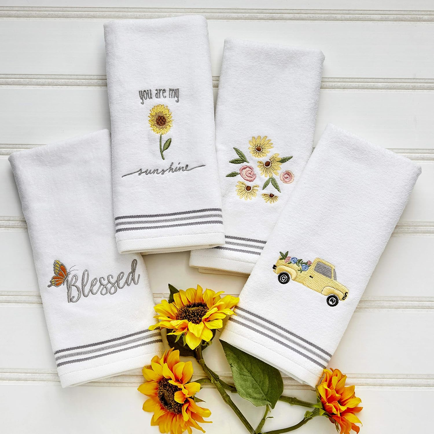 SKL Home by Saturday Knight Ltd. Sunshine Hand Towel (2-Pack), White image number 4