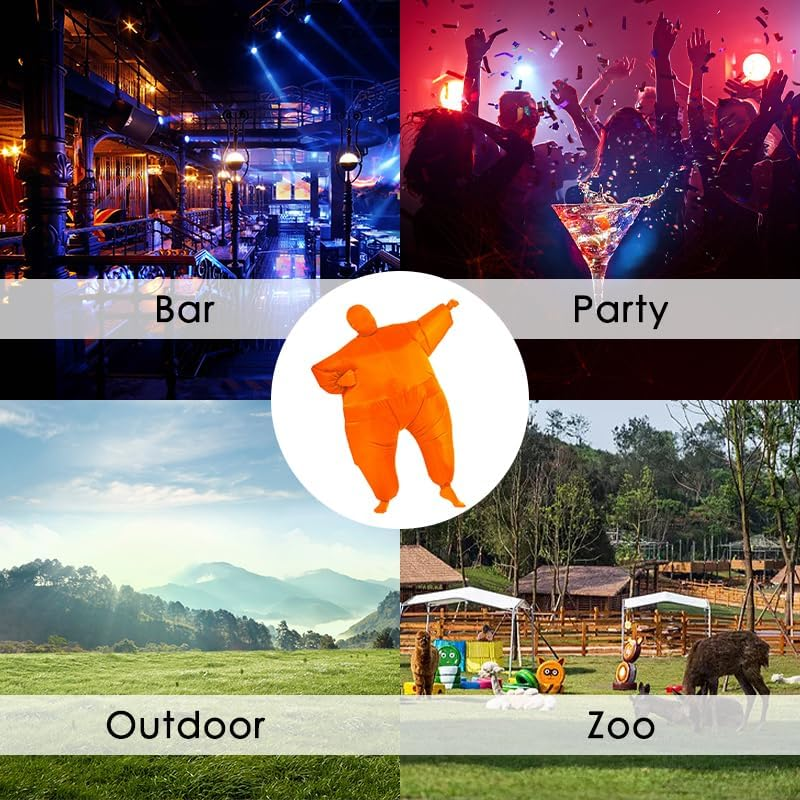 Leona Co Fan Operated Inflatable Costume Chub Fat Masked Full Body Suit Halloween Christmas Costumes Fancy Blow up Dress for Adult image number 4