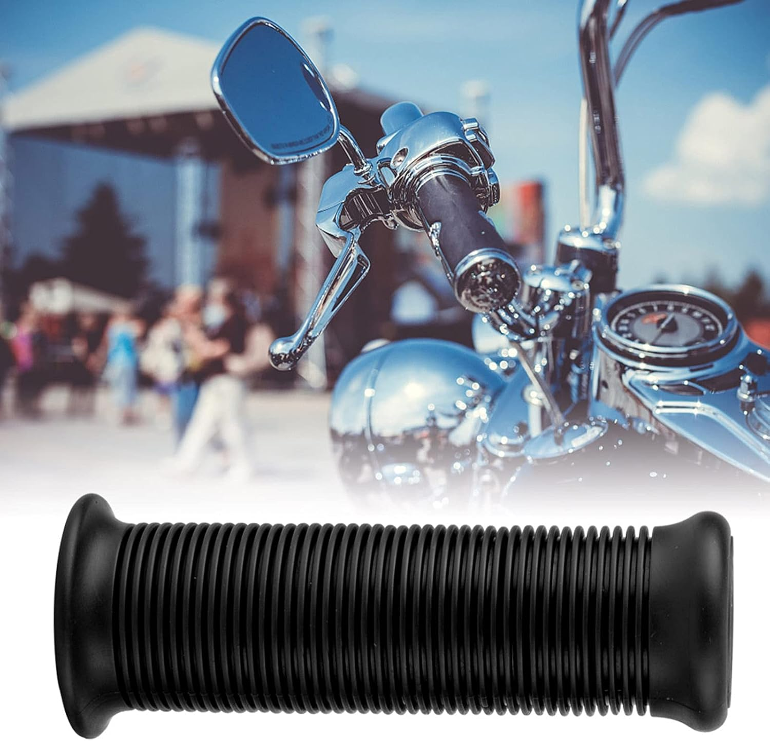 Handle Grip Pair, Motorcycle Grips Pair of 1Inch 25Mm/ 1.1Inch 28Mm Universal Motorcycle Vintage Handle Handlebar Grip for Most Motorcycles - Dark Brown image number 4