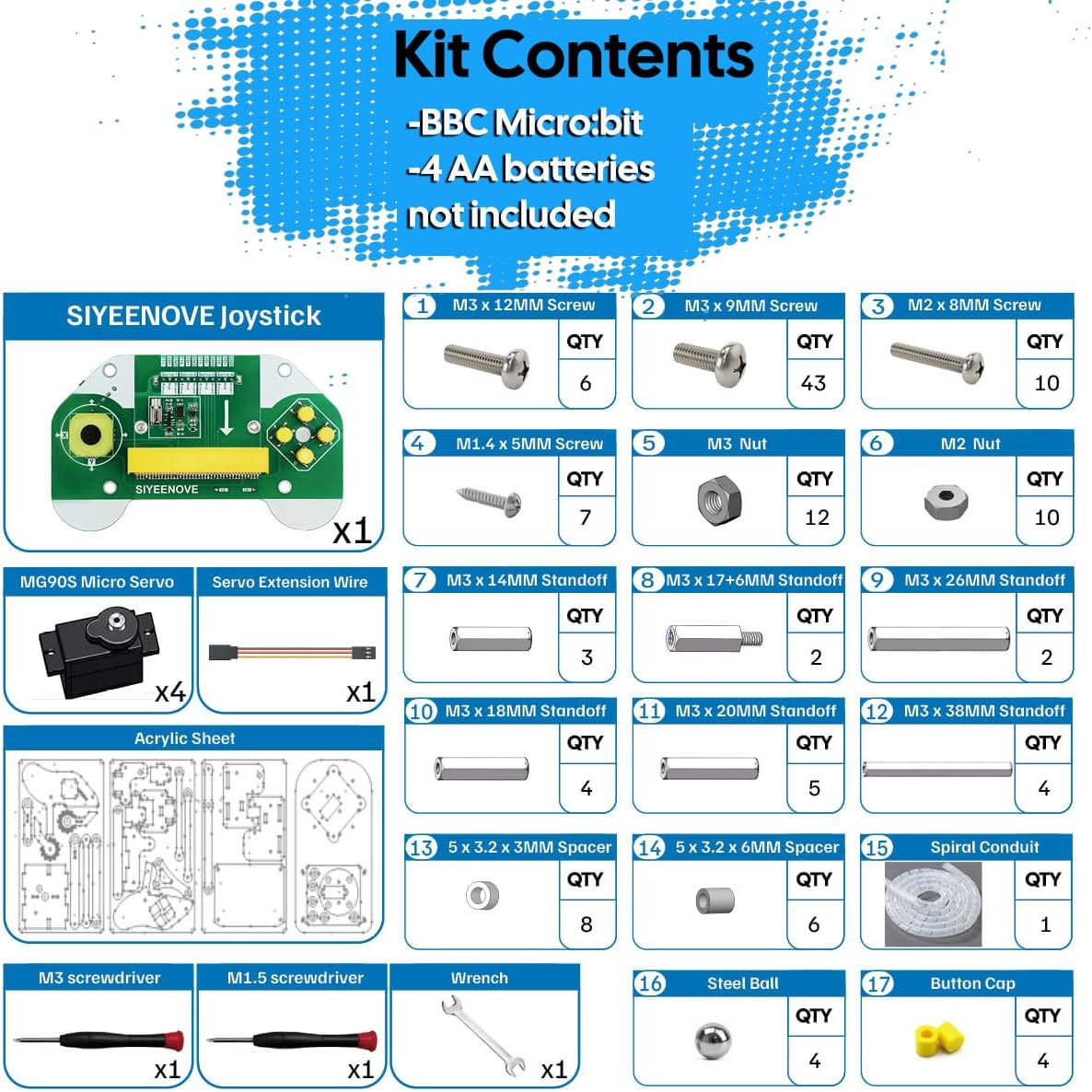 Micro:Bit Programmable Robotic Arm Kit with Joystick Controller for STEM Education | Compatible with Makecode | Ideal for K12 Students, Microbit V2 and AA Batteries Not Included image number 6