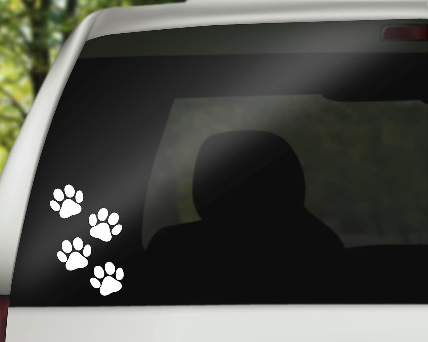 Paw Prints Decal - Dog & Cat Paw Stickers | Bumper & Window Decals | 4" X 6" White Size | Made in USA image number 3