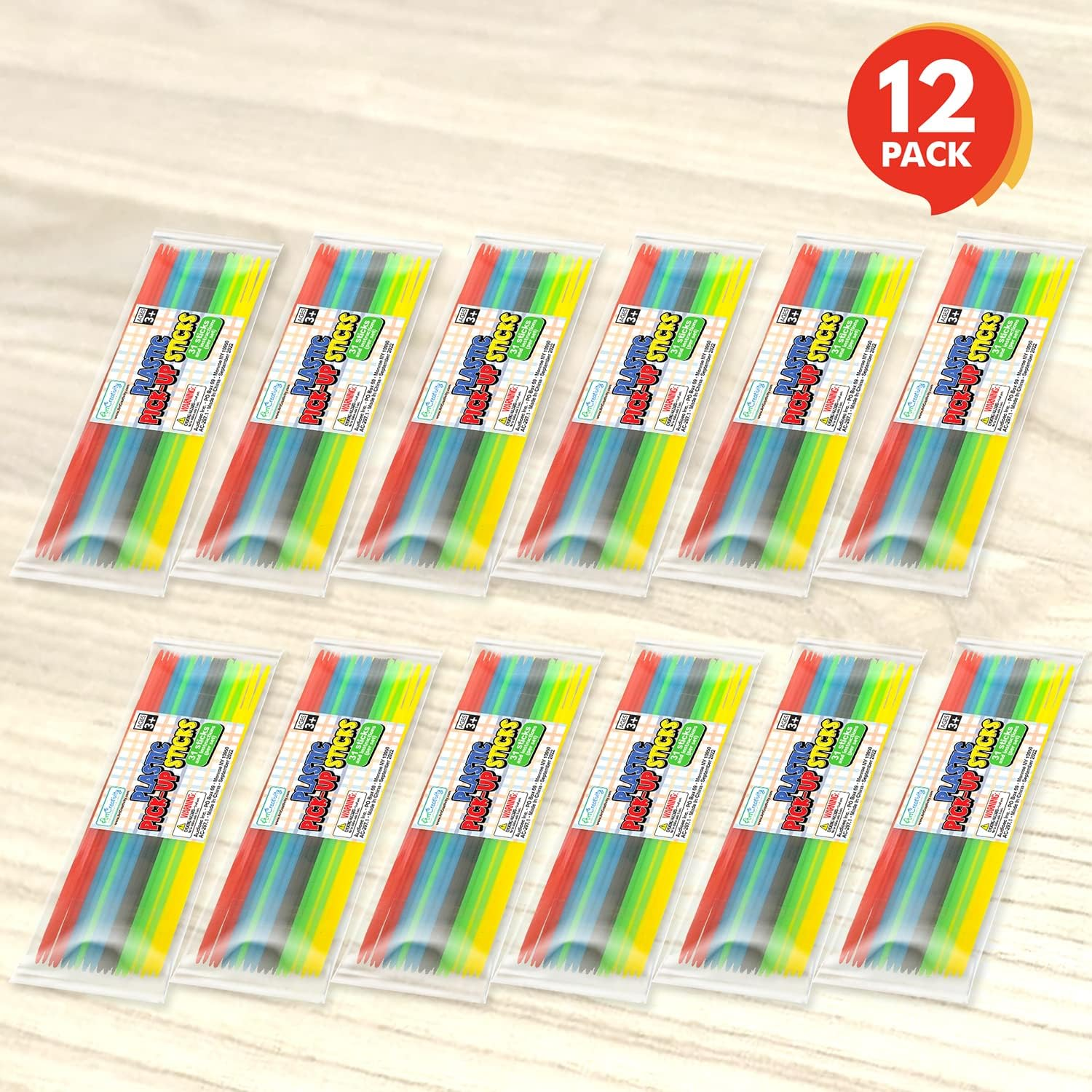 Gamie Plastic Pick-Up Stick Sets - Pack of 12 - Each Set Separately Packed with Instructions - Great School Carnival Prize and Party Favors for Boys and Girls image number 2