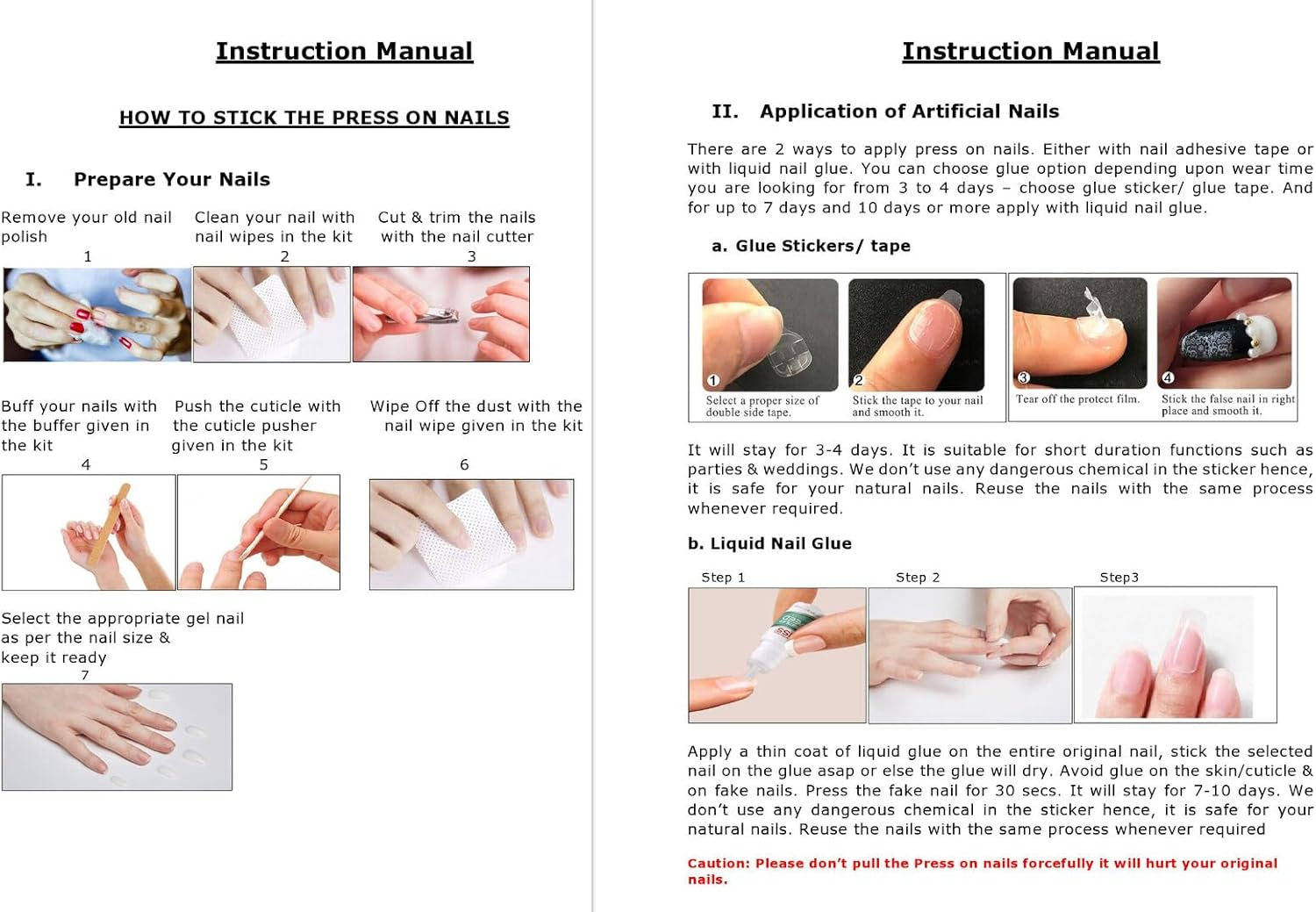 Press on Nails Fake Long Coffin Nail Tips Black Mix 20 Pcs image number 3