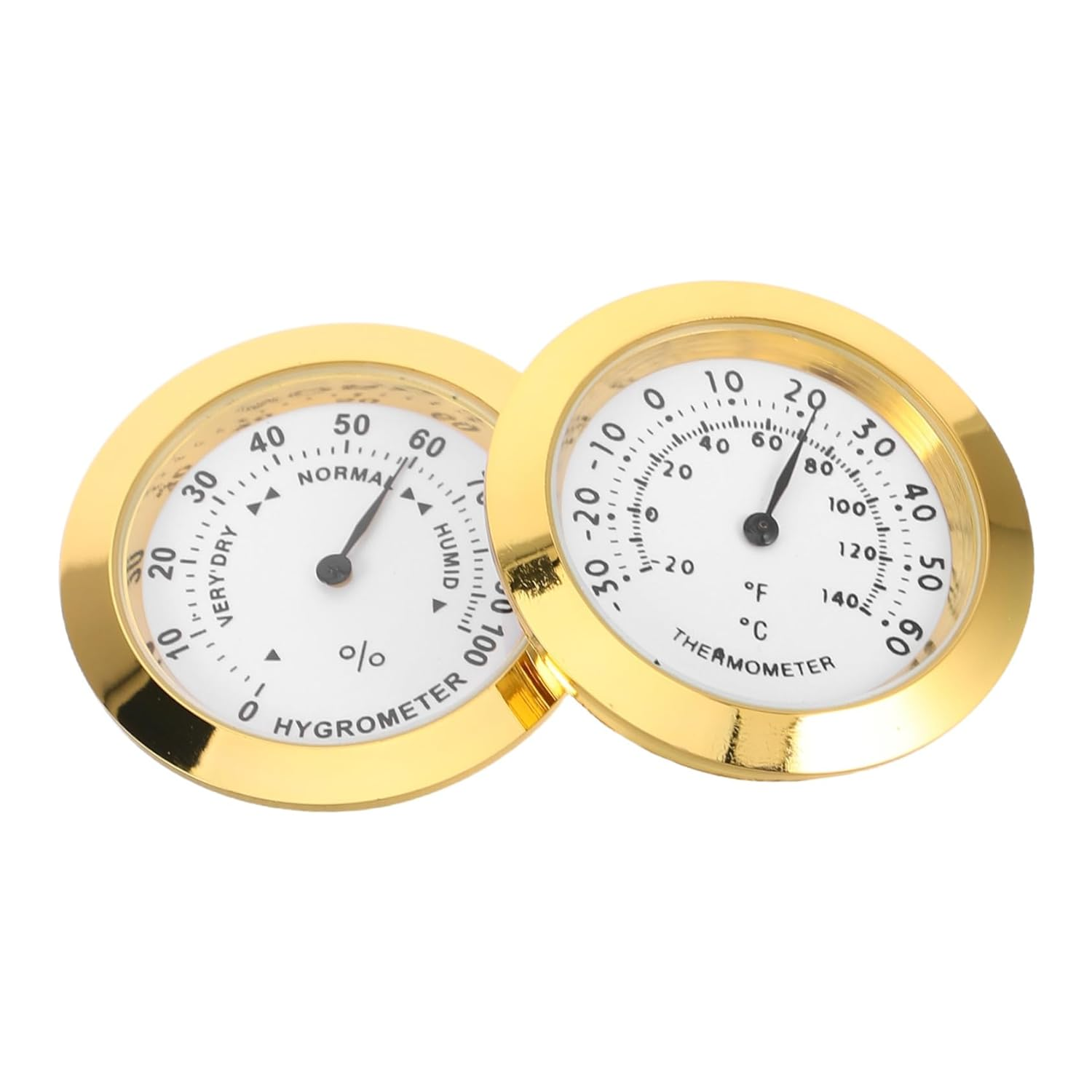 Totority 2Pcs Hygrometer Thermometer Compact Portable Humidity Gauge for Guitar Cases Pet Enclosures Closets Indoor Rooms with Easy Installation and Versatile Use