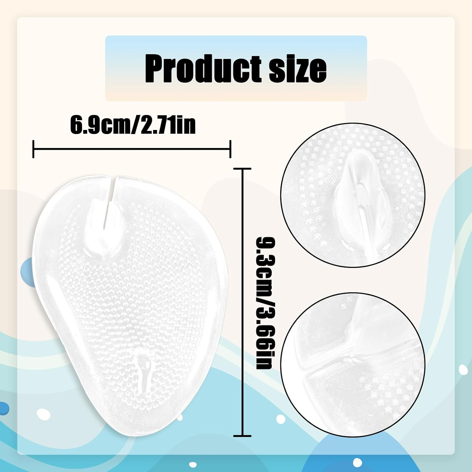 NILLOS Thong Cushion Inserts, 4 Pairs Sandals Foot Pads for Women, Men (Clear) image number 2