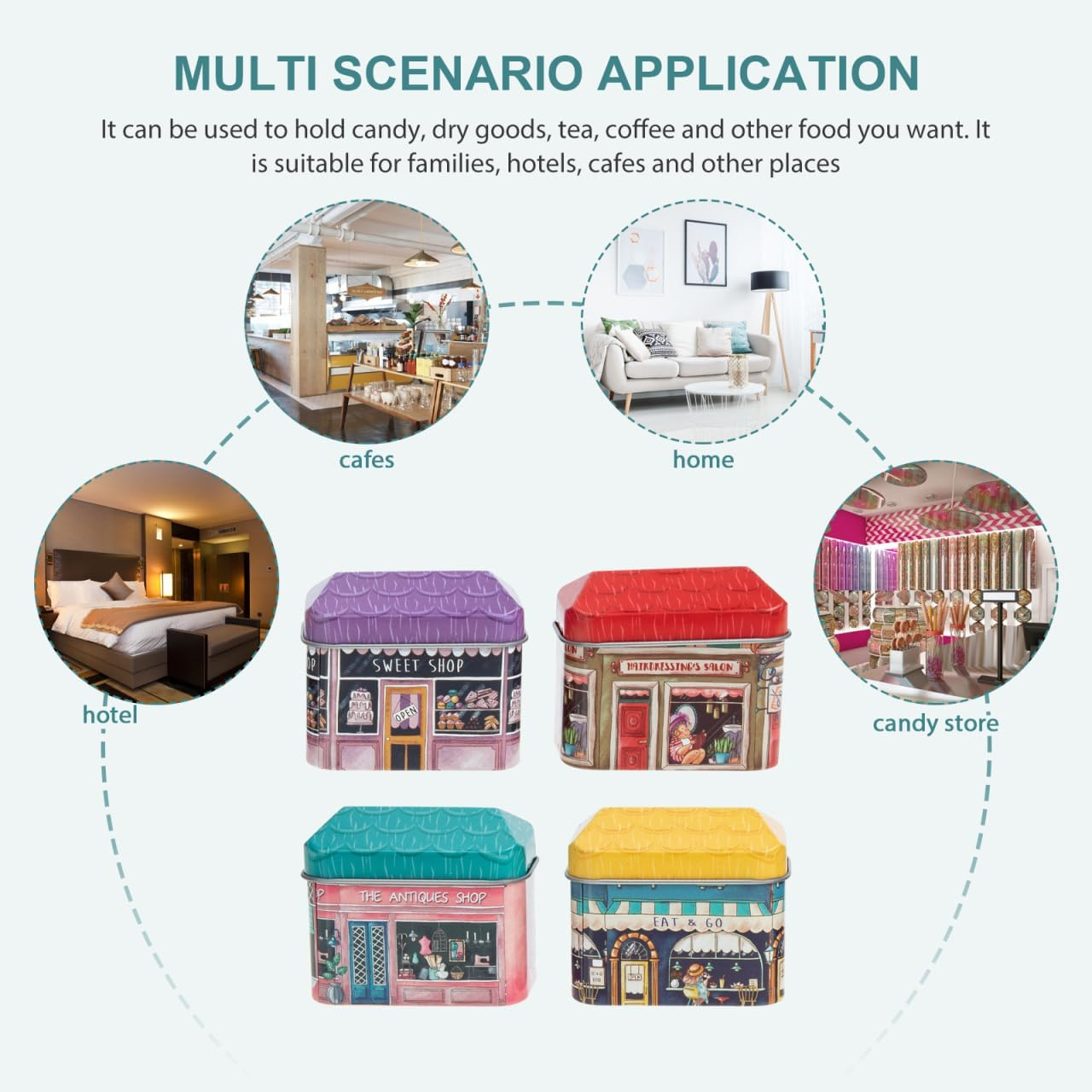 STOBOK Cartoon Storage Box - Mini House Tinplate Containers for Candy Cookies and Small Gifts Perfect for Festive Decor and Home Organisation image number 5