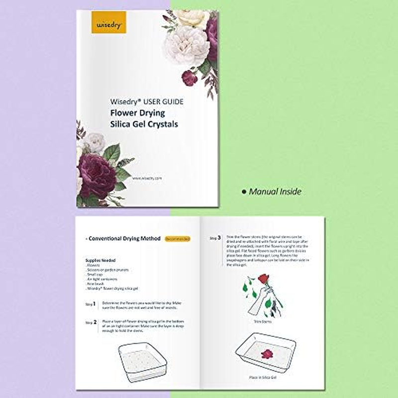 Wisedry Silicagel 2 LBS (0.98Kg) Silica Gel for Drying Flowers, Fine Crystals, Desiccant, Reusable Flower Repellent - Colour Display image number 3