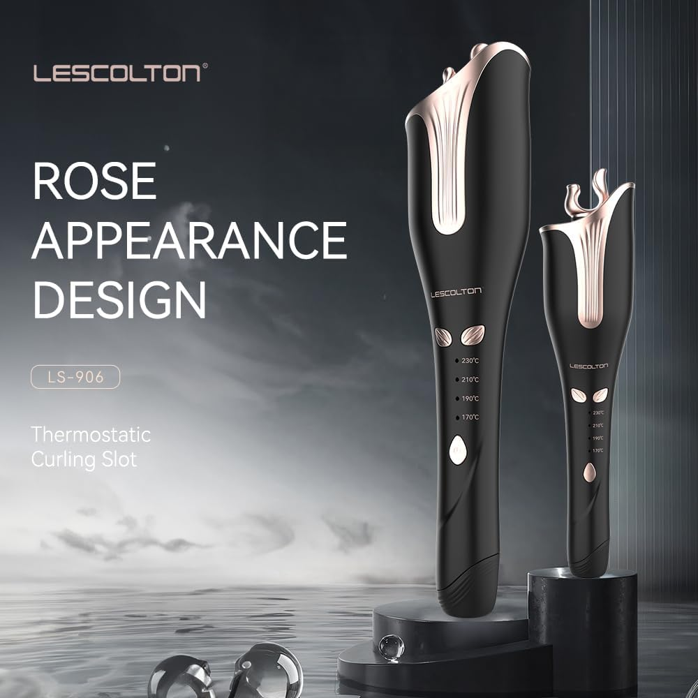 Automatic Hair Curler, Wave Curling Iron for Fluffy Hairstyle, Anti-Tangling Hair Curling Iron with 4 Adjust Temperature for All Hair Types