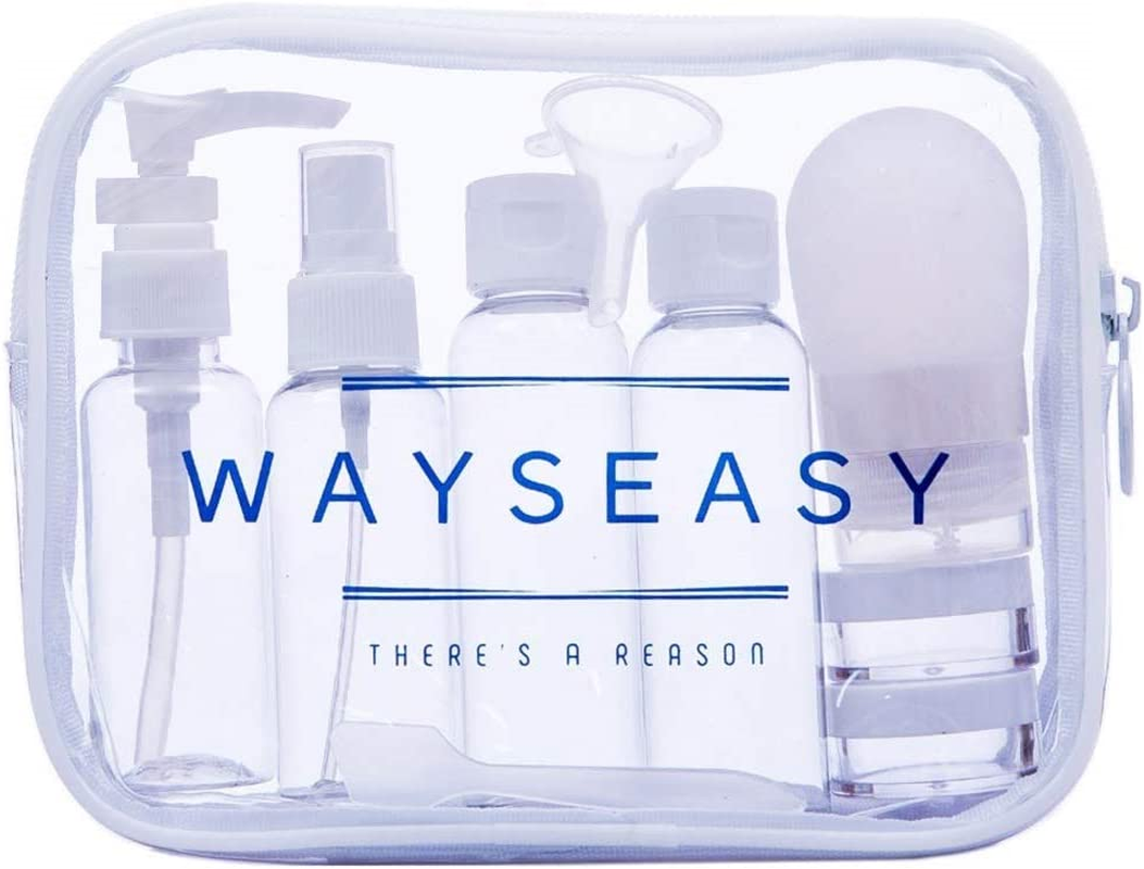 Travel Bottles WAYSEASY Leak-Proof Refillable Toiletry Bottle and Containers with Clear TSA Toiletry Bag Durable image number 5