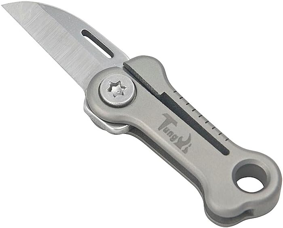 Tungyi Mini Folding Pocket Knife, EDC Tiny Package Knife, 0.8" Stainless Steel Blade with Titanium Handle, Ultra Compact and Lightweight image number 3