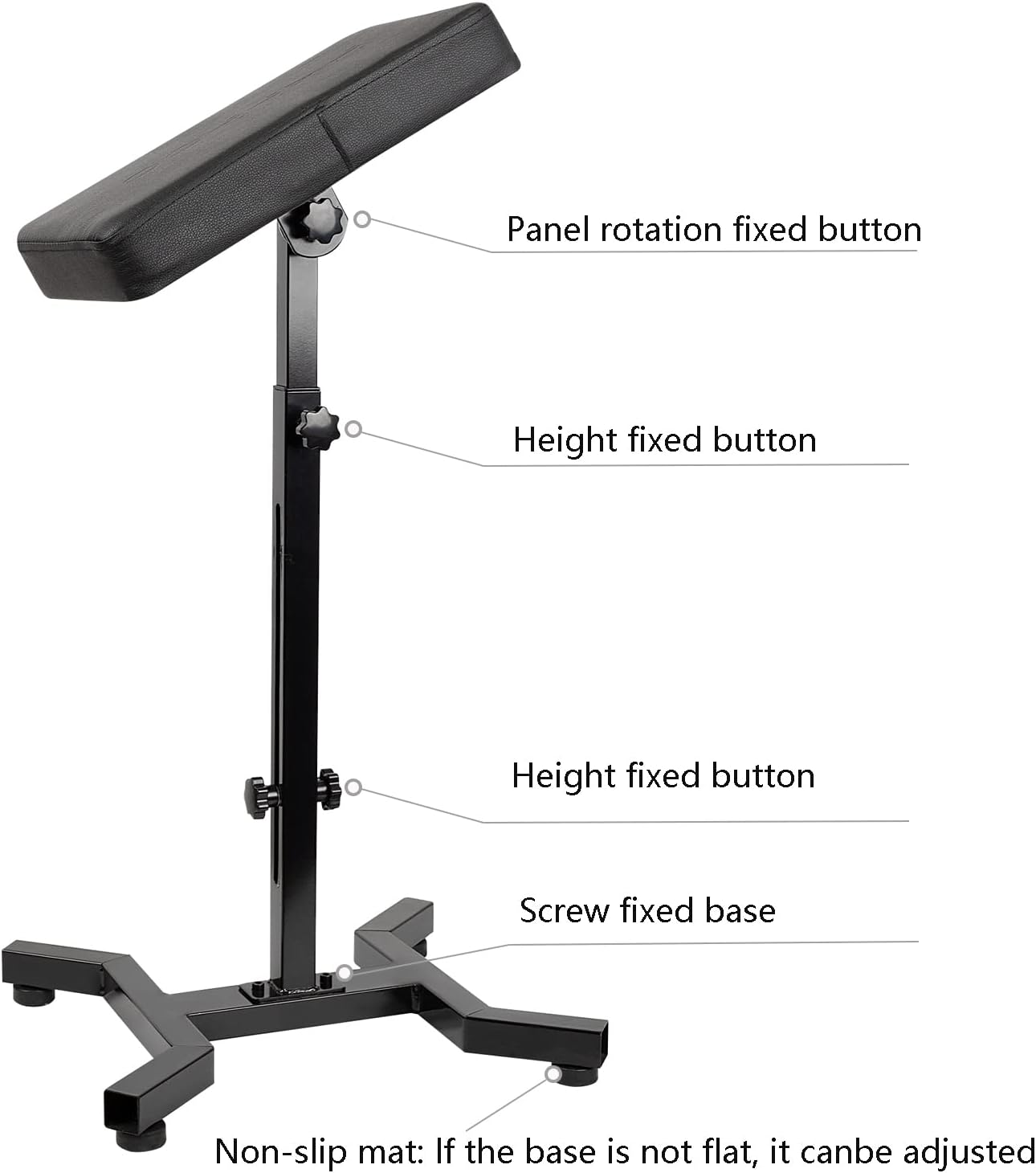 Tattoo Arm Rest, Tattoo Armrest Stand, Four-Corner Base Stability Strongly, Adjustable Height, Thicken Soft Sponge Pad, Foldable Arm Rest Stand for Artist image number 4