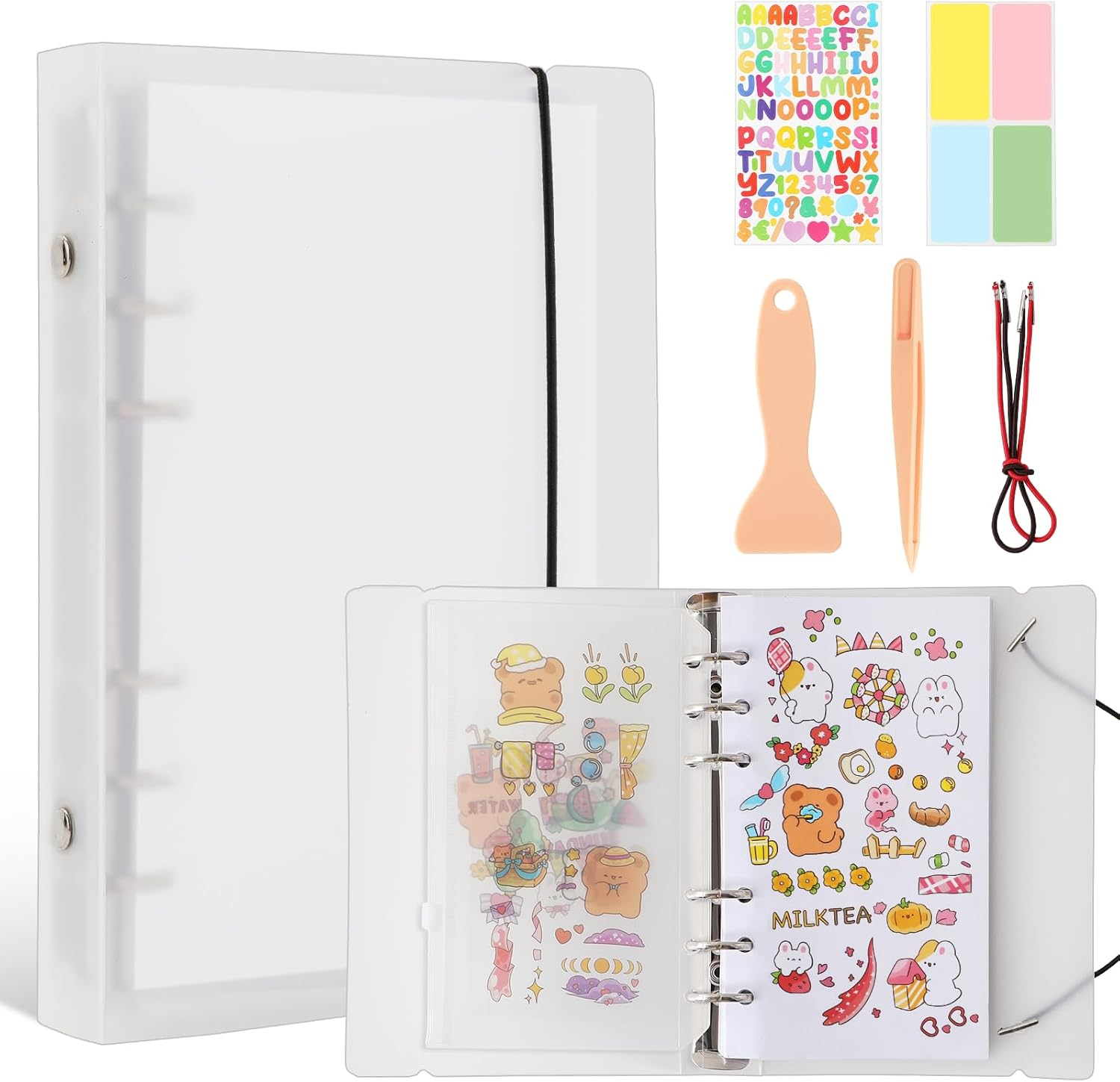 Reusable Sticker Book 100 Sheets Sticker Collecting Album Sticker Collection Accessories Activity Sticker Album for Collecting Stickers, Labels, A6 image number 1