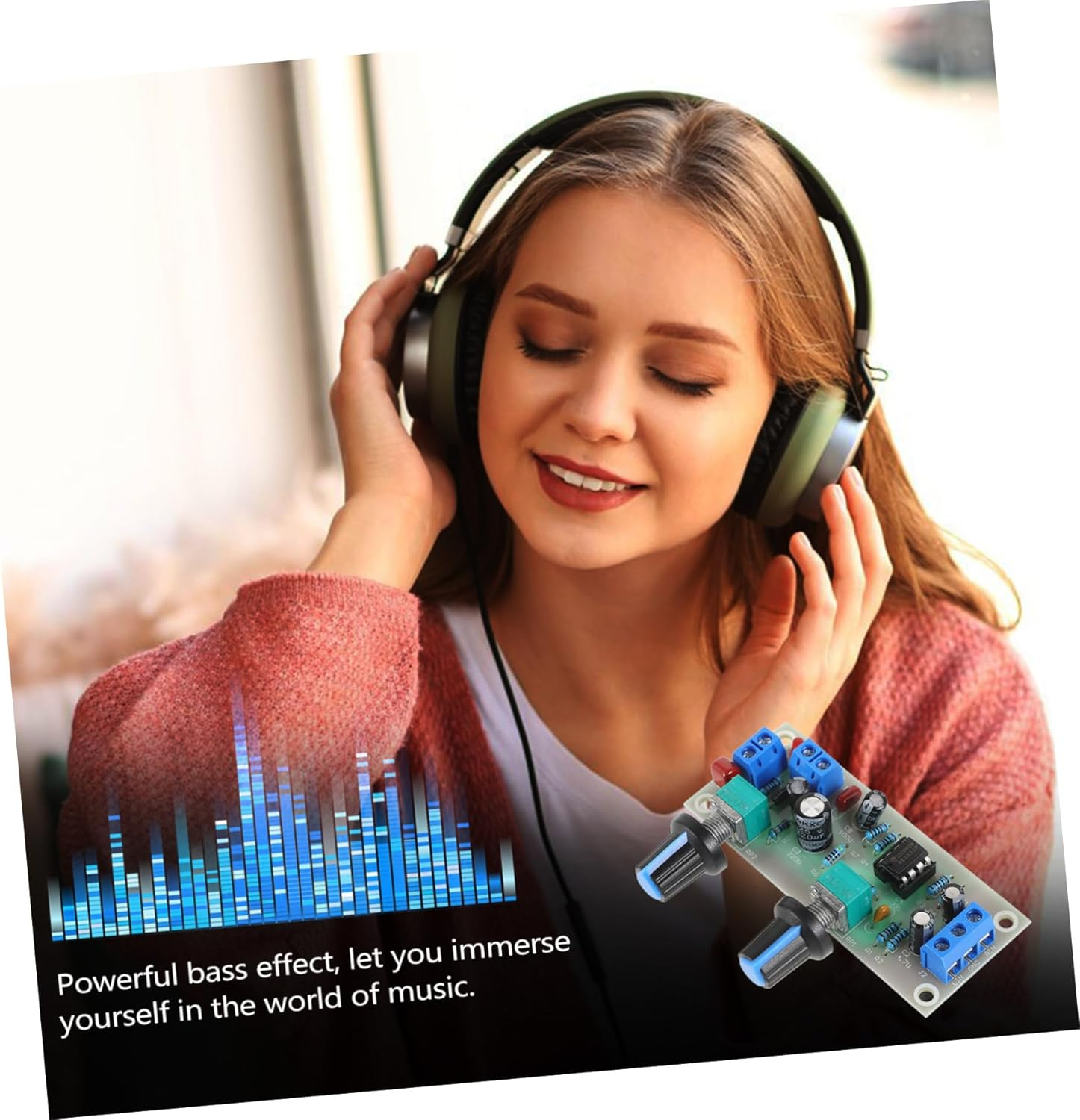 Uonlytech Low Bass Amplifier Board Preamp Module for DIY Speakers 10-24V Single Power Supply Subwoofer Low Pass Filter Audio Component for Home Theater Electronics Random Color image number 2