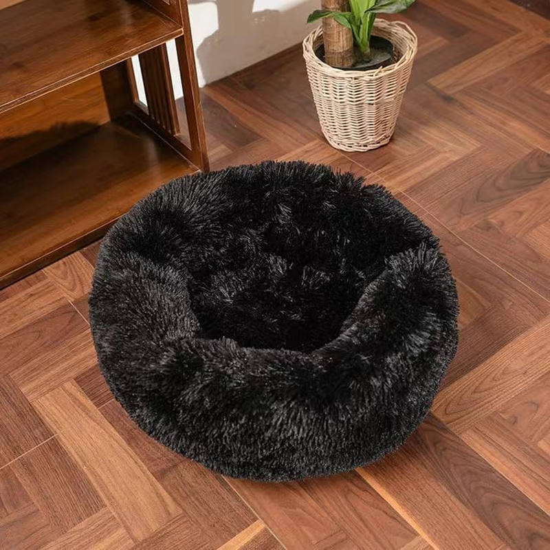 Soft Fuzzy Calming Bed for Dogs & Cats, Comfy Cat Bed, Marshmallow Calming Pet Bed.Faux Fur Pet Bed Self-Warming Donut Cuddler, Comfortable round Plush Dog Beds, Iridescent/1562 image number 1
