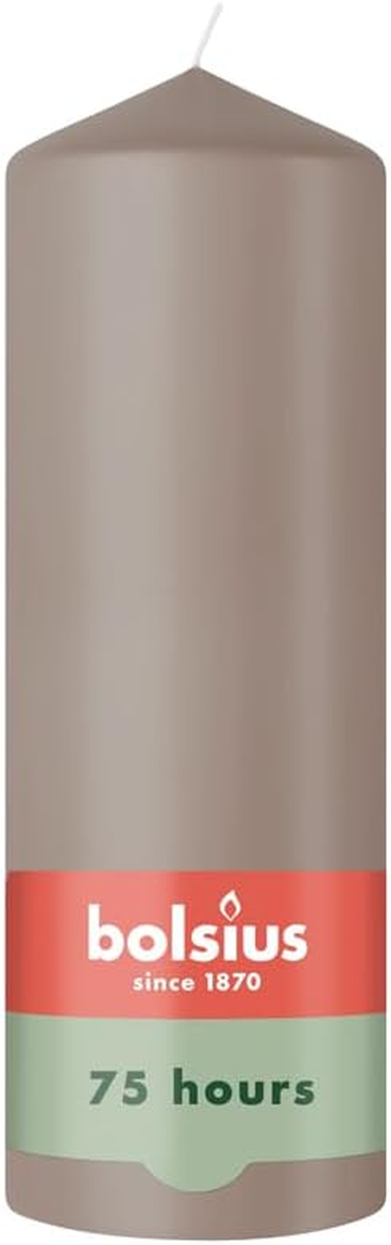 Bolsius - Pillar Candle - Taupe - 20 Cm - Burning Time 75 Hours - with Natural Extracts - Natural Plant Wax - without Palm Oil image number 5