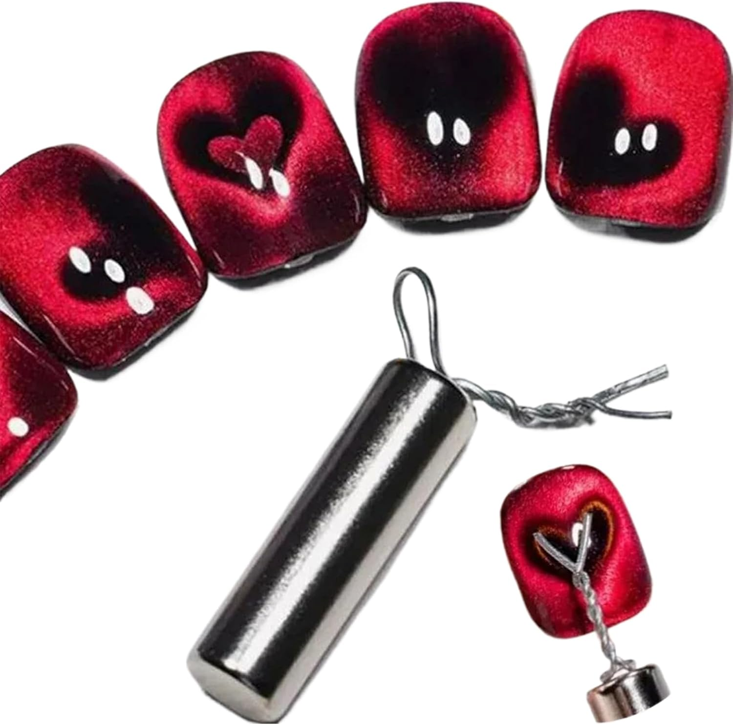 Cat Eyes Magnet,Cat Eyes Nail Magnet Paper Clips - Heart Strong Suction Manicure Tool Wire Beauty Care for Girls, Professionals & Home image number 4