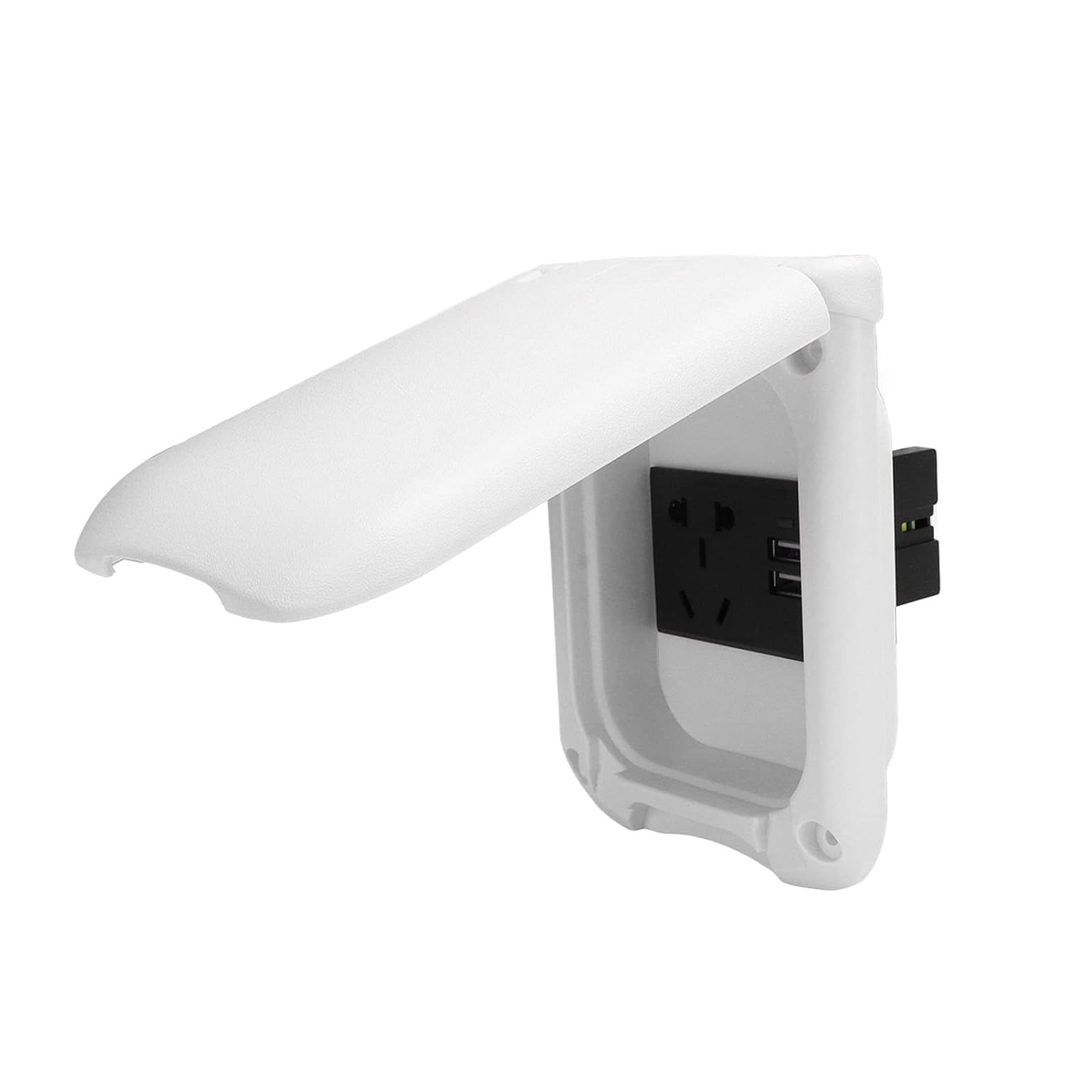 RV Power Outlet Box Multifunctional ABS Magnetic Cover IP44 Outdoor Electrical Receptacle Panel with 2 USB Ports for RV Camping Travel Trailer Marine Boat image number 1