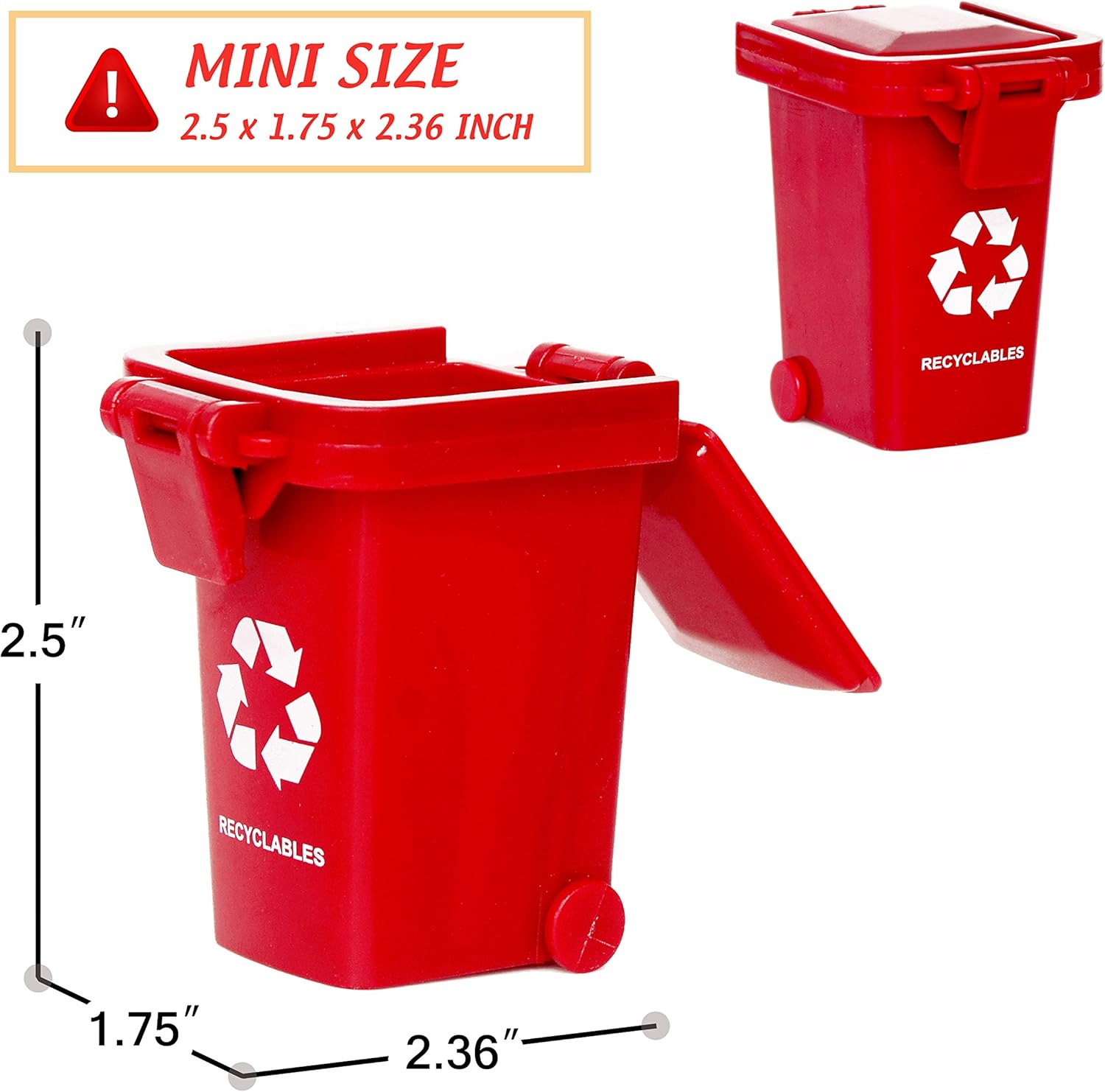 Trash Can Toy,Garbage Truck'S Trash Cans,Original Colour Mini Curbside Garbage Bin Trashcan Kids Toddlers Toys image number 4