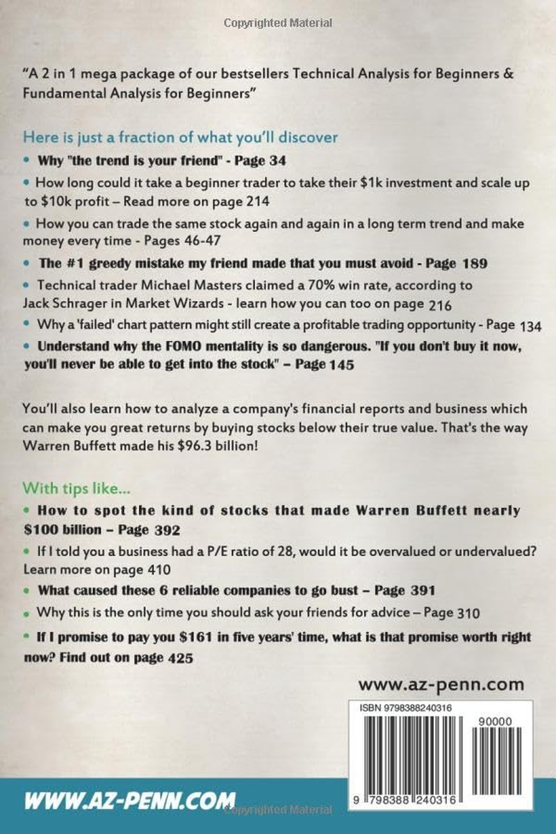 Technical & Fundamental Analysis for Beginners 2 in 1 Edition: Take $1K to $10K Using Charting and Stock Trends of the Financial Markets + Grow Your Investment Portfolio like a Pro image number 1