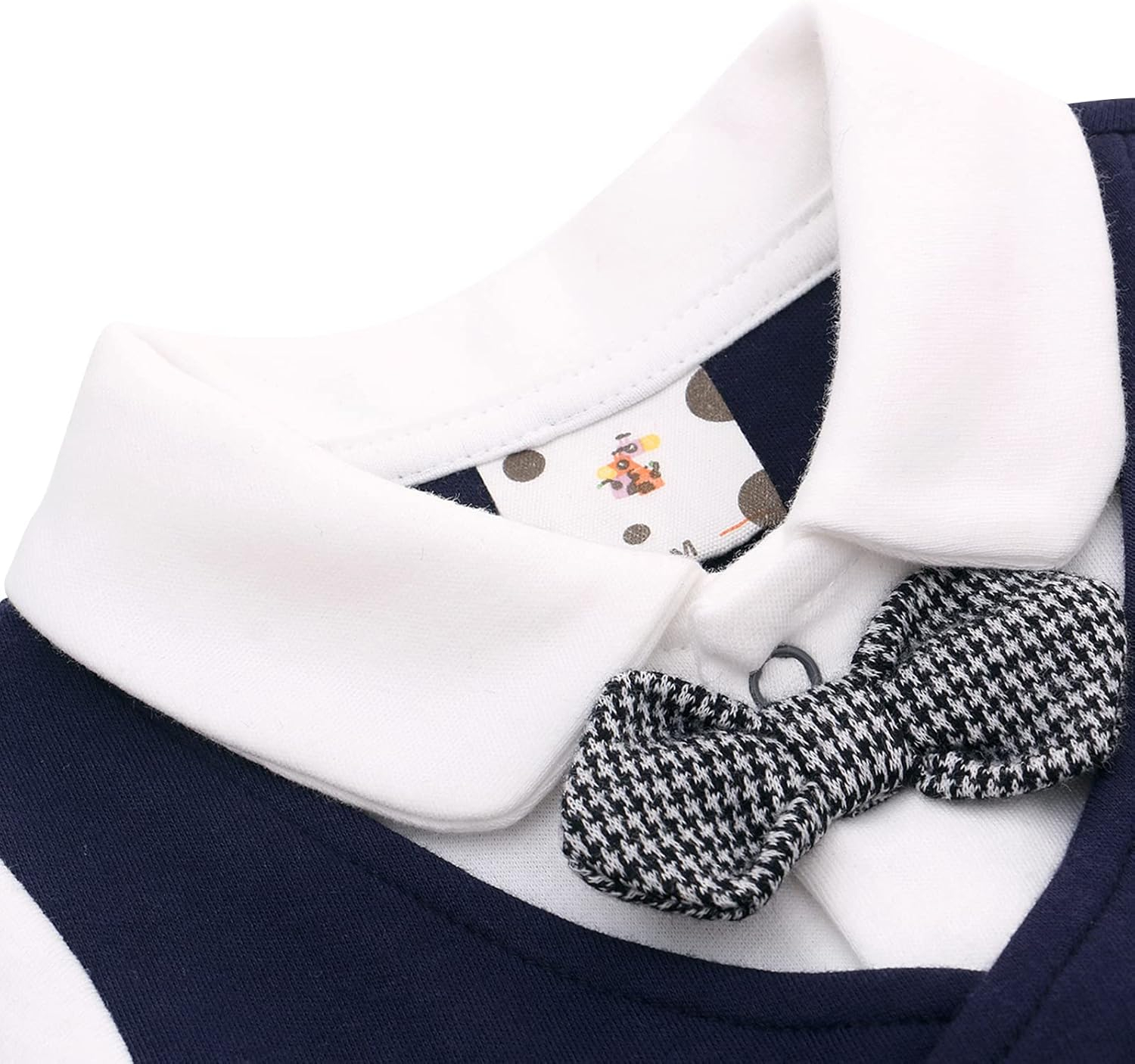 Famuka 0-12 Months Baby Boy Footed Suit One Piece Gentleman Romper image number 4