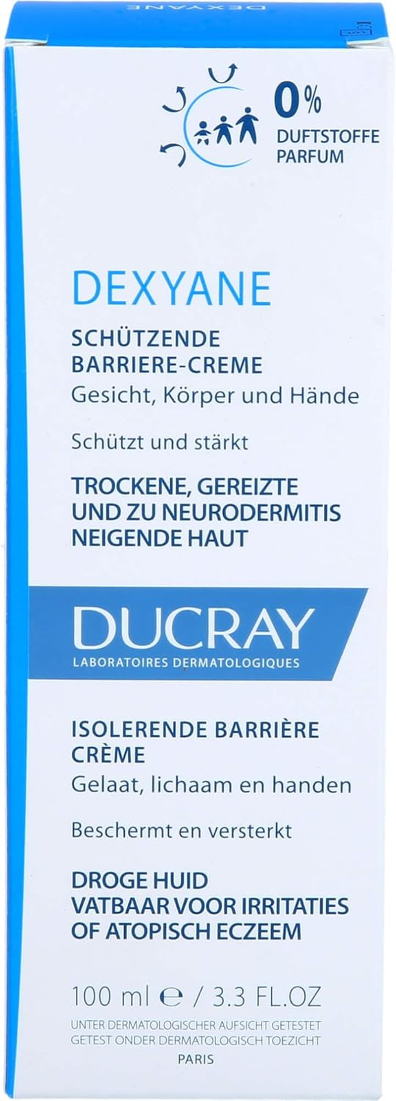 Ducray Dexyane Protective Barrier Cream for Face, Body and Hands 100Ml