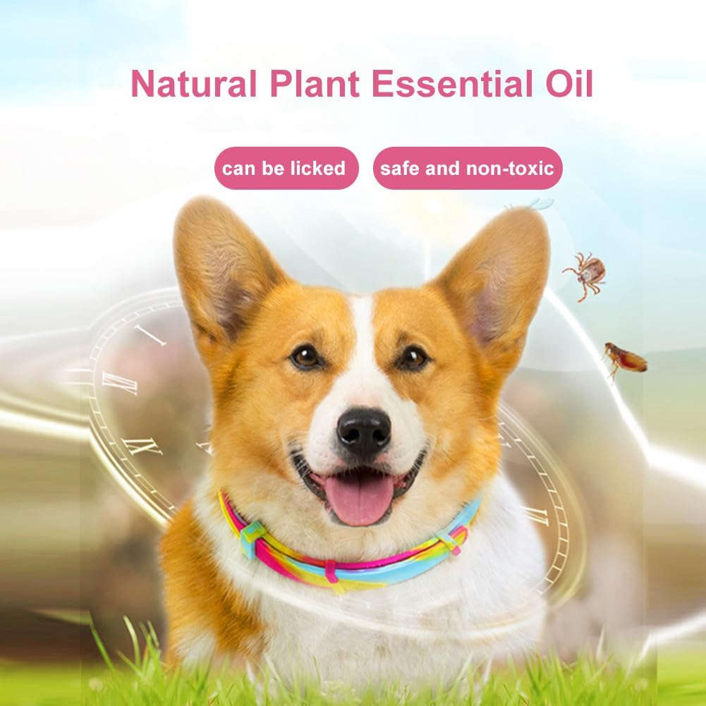 Flea Protection Collar for Dogs, Tick Protection for Dogs, Tick Collar for Cats, Flea Collar for Cats, Tick Collar, Flea Collar against Ticks, Fleas, Waterproof and Adjustable, with Comb image number 5