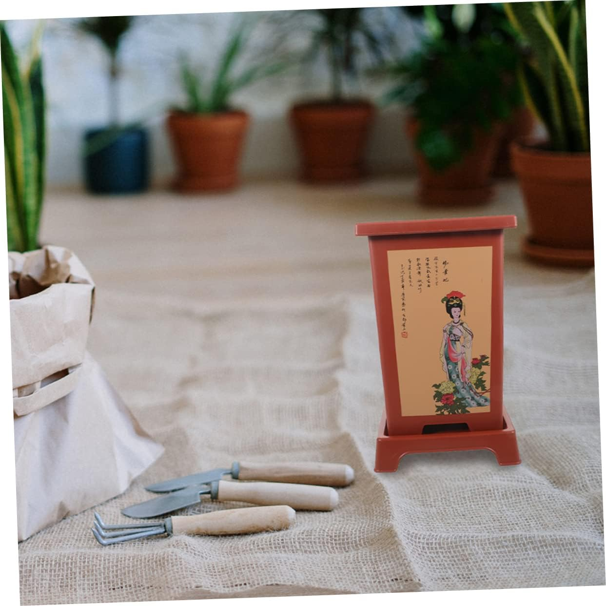 DOITOOL 2 Sets Imitation Purple Sand Flower Pots Planter Holder Pot Resin for Indoor Spring Outdoor Decor for Plants Household Planter image number 3