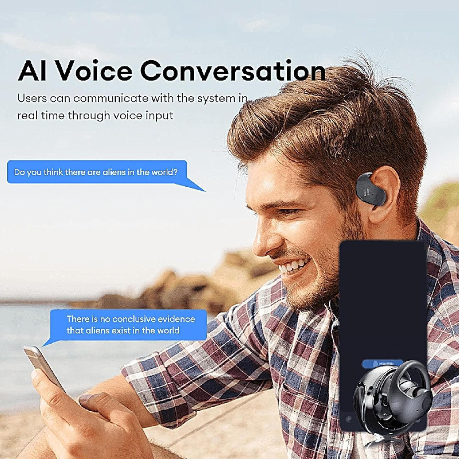 Hy-T26 Pro Wireless Bluetooths Translation Earbuds, Audifonos Traductores De Idioma En Tiempo Real, Hy-T26 Pro Language Translator,Language Translator Earbuds Real Time, Supports 73 Languages (Black) - Purple image number 2