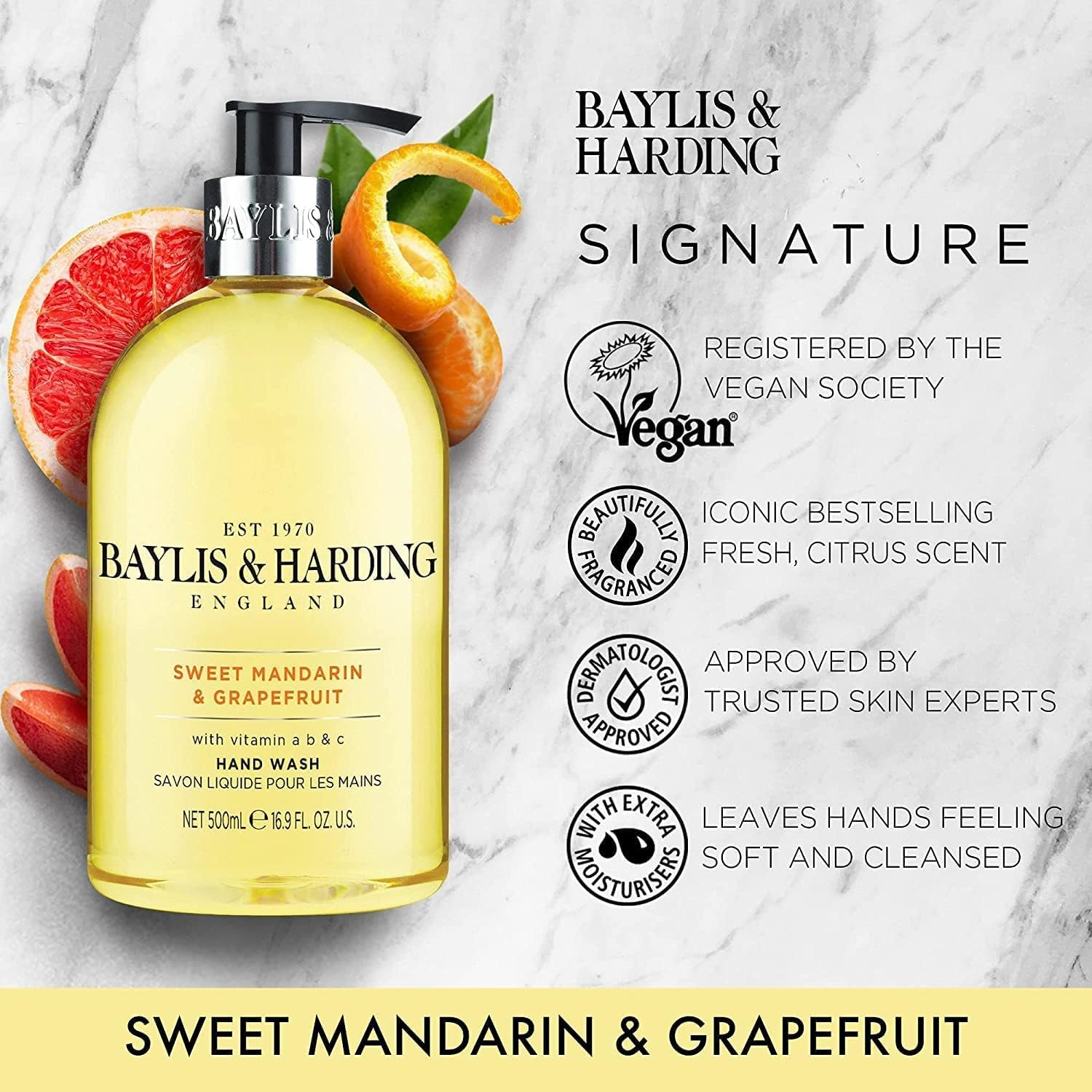 Baylis & Harding Sweet Mandarin and Grapefruit Hand Wash, 500 Ml image number 5