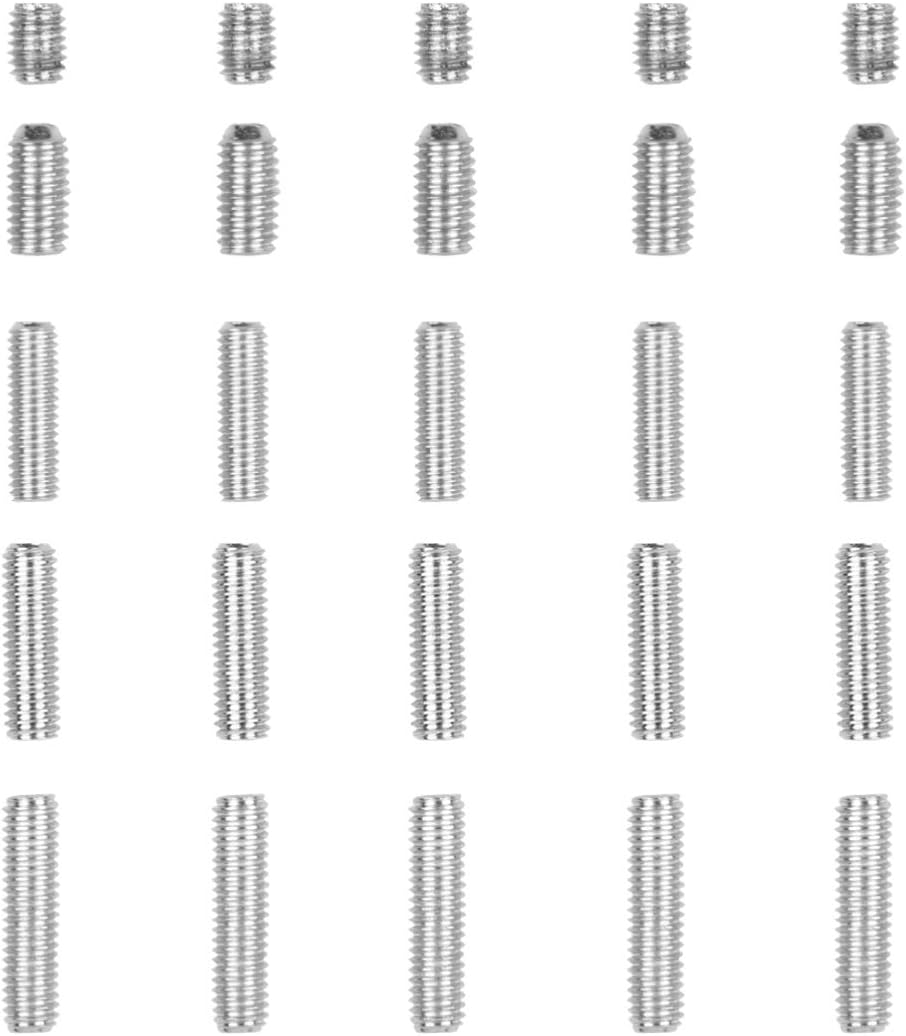 Artibetter 25Pcs Guitar Bridge Saddle Screws Fine Tuning Screw for Stratocaster Telecaster Guitar Replacement Accessories image number 1