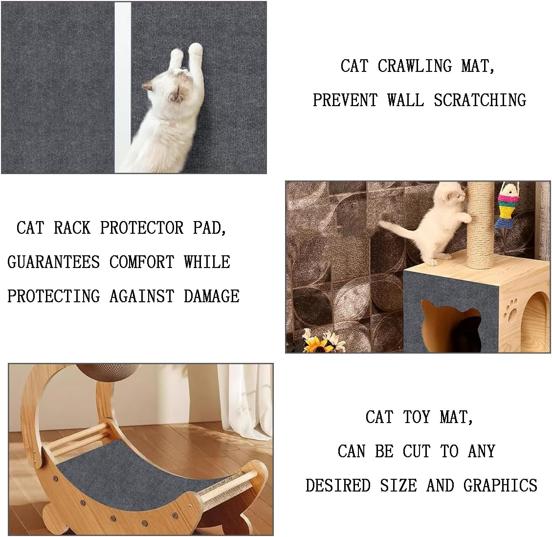 Self-Adhesive Scratching Mat, Cats, Scratching Boards Cat Wall Cat Scratching Boards, DIY Cut to Size, Cat Scratching Mat, Cat Sofa, Cat Wall 30 X 100 Cm, Climbing Cat Scratcher (Dark Grey) image number 3