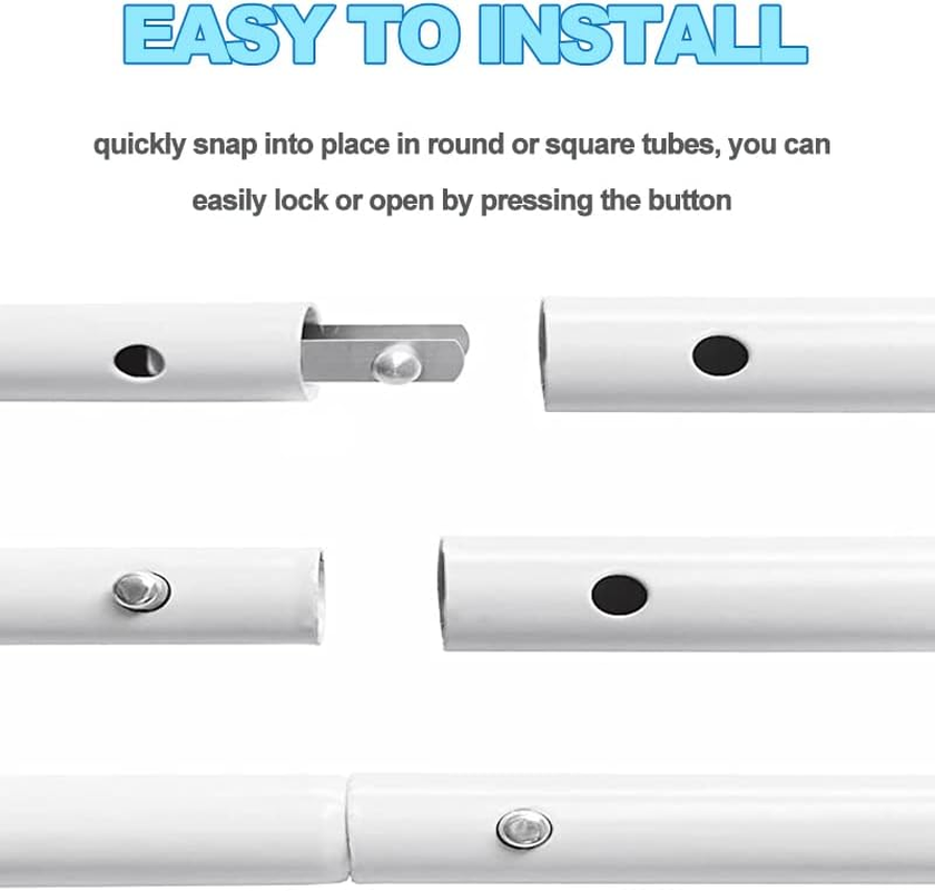 Stainless Kayak Paddle Spring Snaps, 9.5X6Mm Pole Push Button Spring Clips Steel Solid Button Locking Tube Single Pin for Outdoor Camping Awning Tent Pole Replacement Accessories 8 Pack image number 6