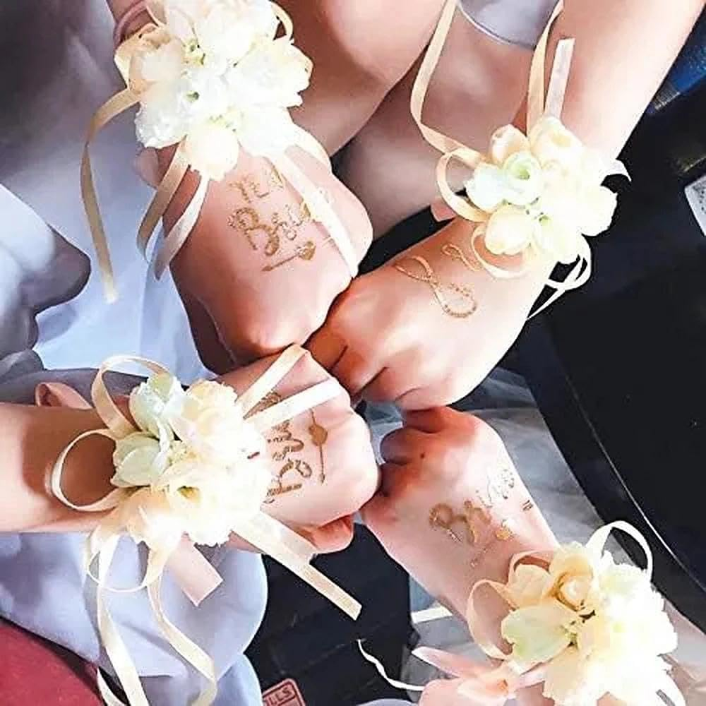 Hens Party Decorations & Bridal Shower Decorations Set, Bride to Be Accessories with Wedding Sash, Rose Gold 3D Bride Headband, Classic Veil, Temporary Tattoo - Ermaoo image number 2