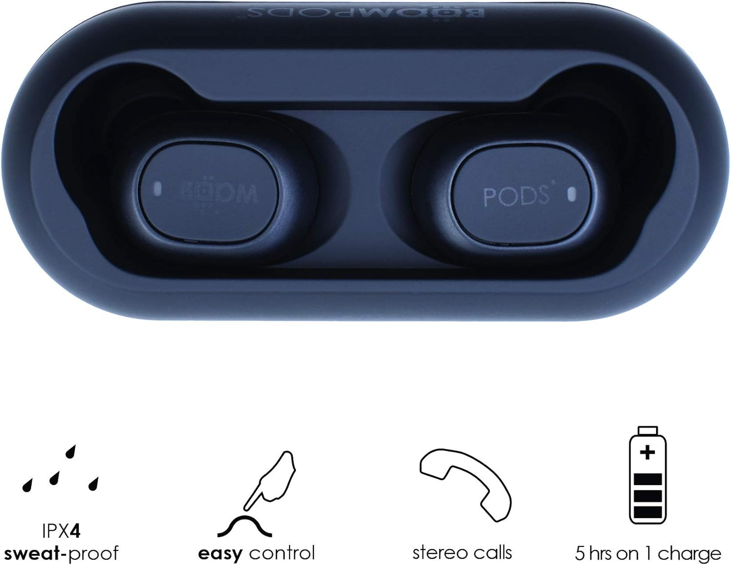 BOOMPODS Boombuds Go True Wireless - Best Sports Earbuds, Bluetooth, Portable Magnetic Charging Case, Water/Sweat Resistant IPX 4, Instant Connect TWS image number 4