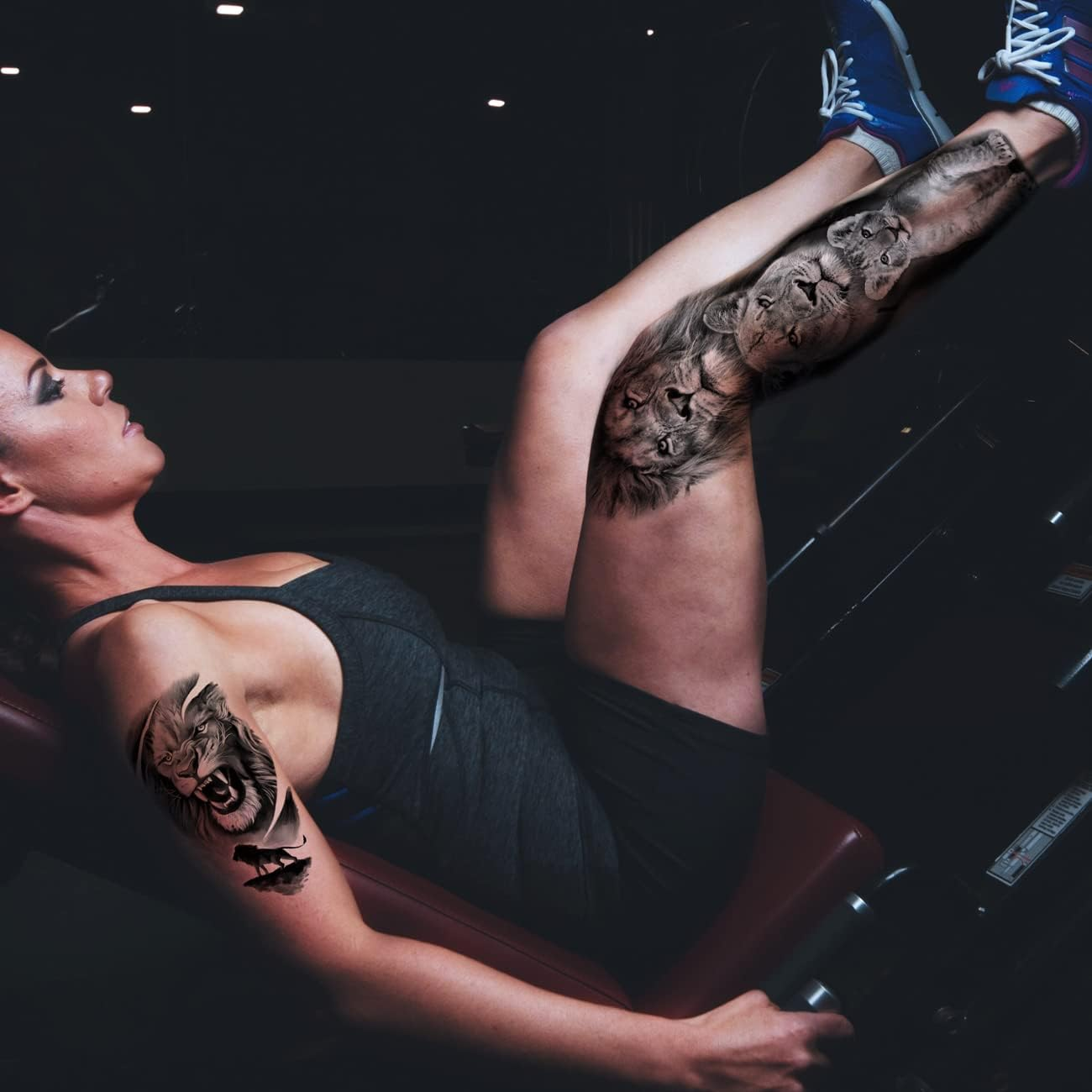 Kotbs Lion Tattoo Stickers, 4-Sheet Full Sleeve Tattoo Big Tattoos Temporary, 5-Sheet Half Full Arm Temporary Tattoo for Adult Kids Women Makeup image number 3