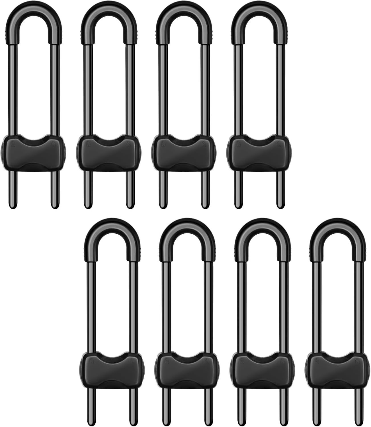 LLOOC Cabinet Locks for Babies,4 Pack U-Shaped Child Locks for Cabinets, Baby Proofing Cabinets, Child Proof Cabinet Latches,Child Safety Cabinet Locks with Adjustable (Black)