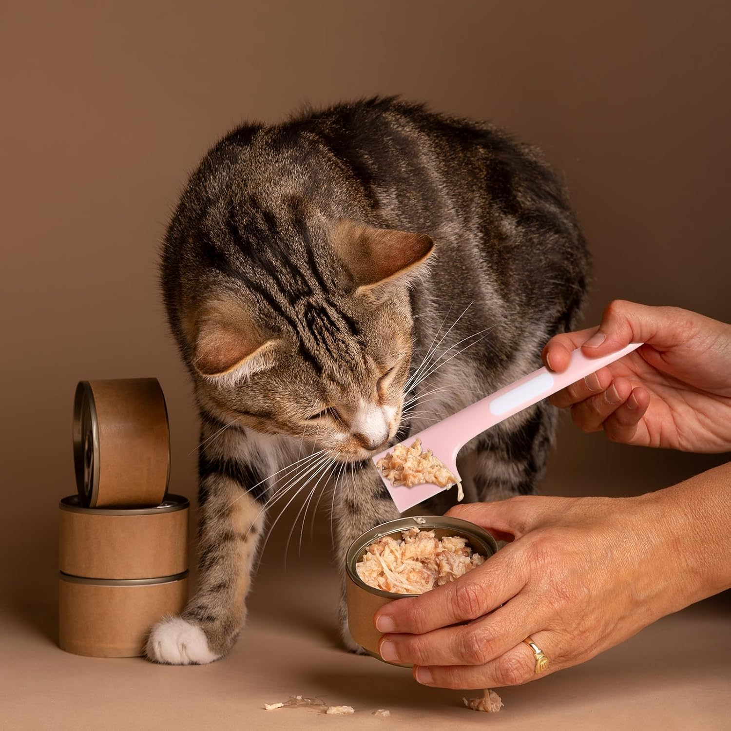 Cats Silicone Food Canned Spoon, 4Pcs Pet Food Spatula Can Opener Feeding or Mixing Spoons,Cat and Dog Food Spatula for Wet Food image number 1