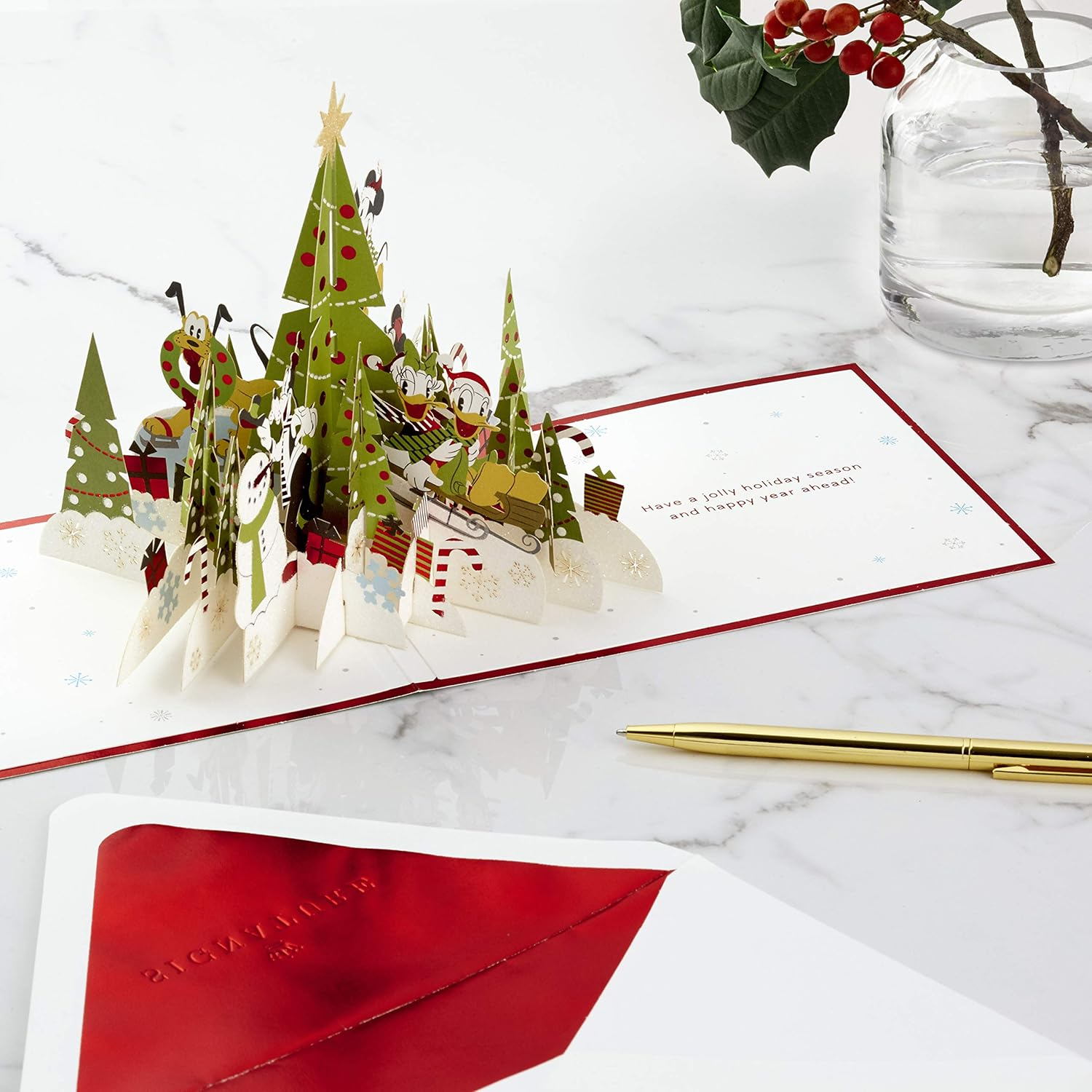 Hallmark Signature Paper Wonder Pop up Christmas Card (Mickey Mouse and Friends) - Mickey Mouse And Friends Pop Up image number 2