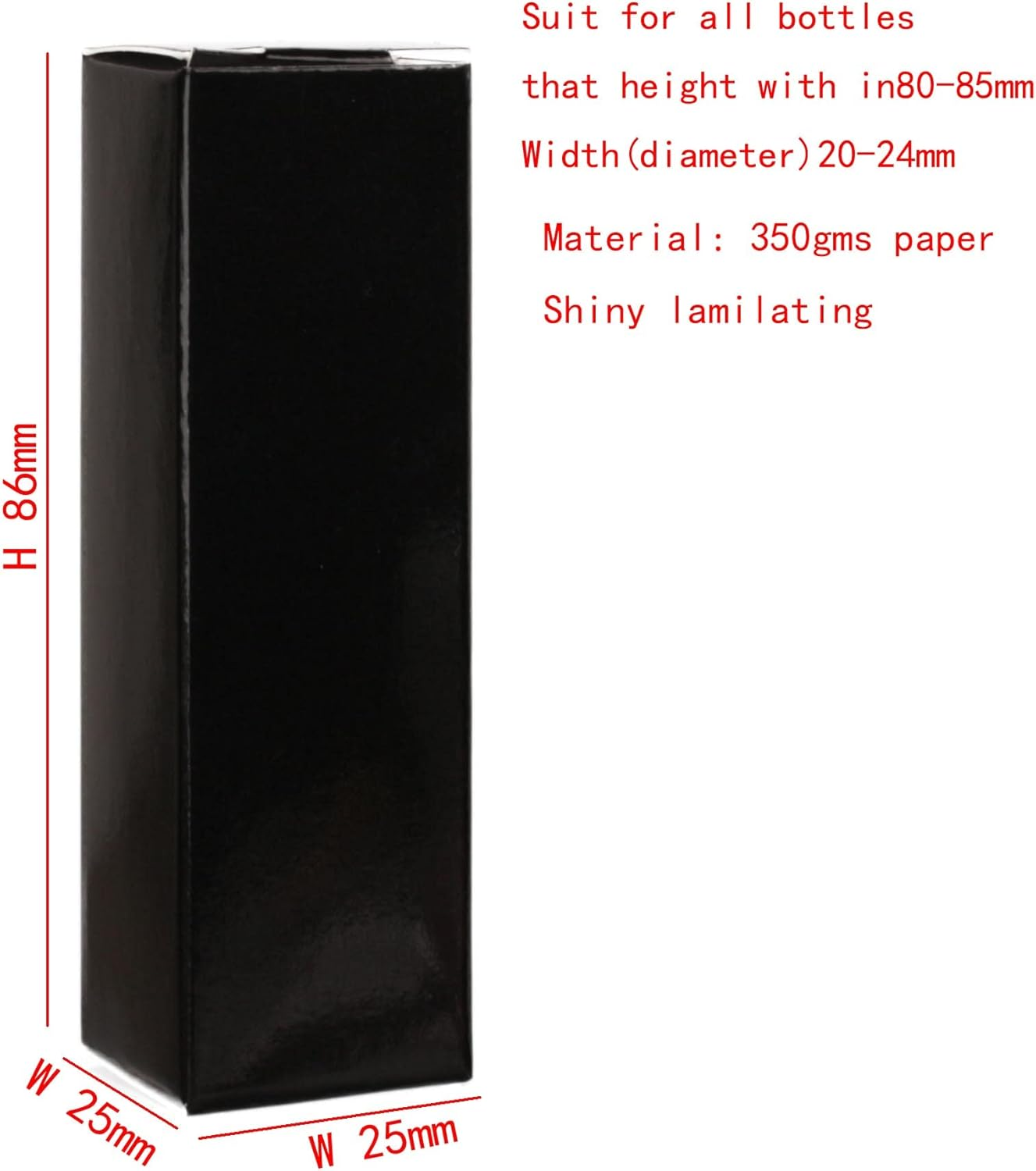 25Pcs 25 * 25 * 86Mm Craft Paper Box for Lip Gloss 350Gms Lipstick Packing Box for Lipgloss Tubes(Pink Paper Box 25Pcs) (Black) - Black image number 2