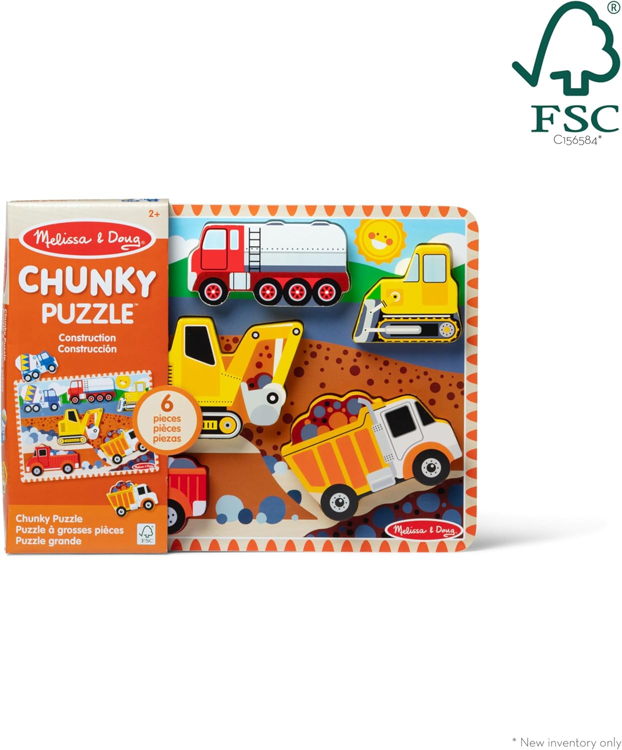 Melissa and Doug - Construction Chunky Puzzle image number 2