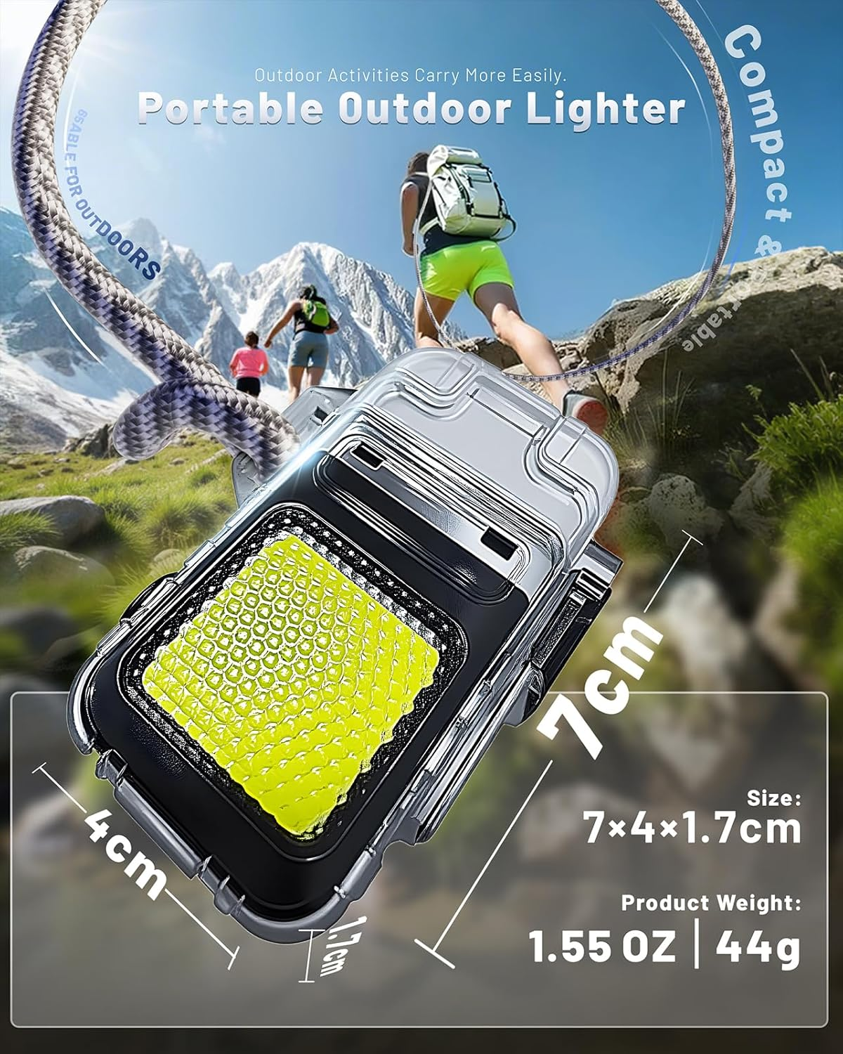 YESDEX Electric Lighter Rechargeable - Flameless USB C Candle Lighter with LED, Windproof & Waterproof for Safe Use (1, Transparent) image number 1