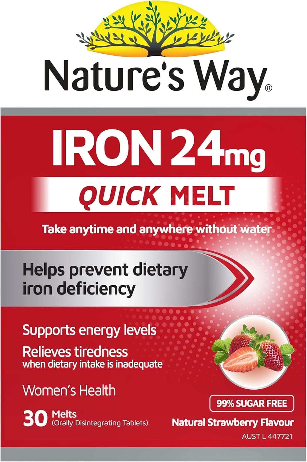 Nature'S Way Iron 24Mg Quick Melt 30 Tablets image number 3