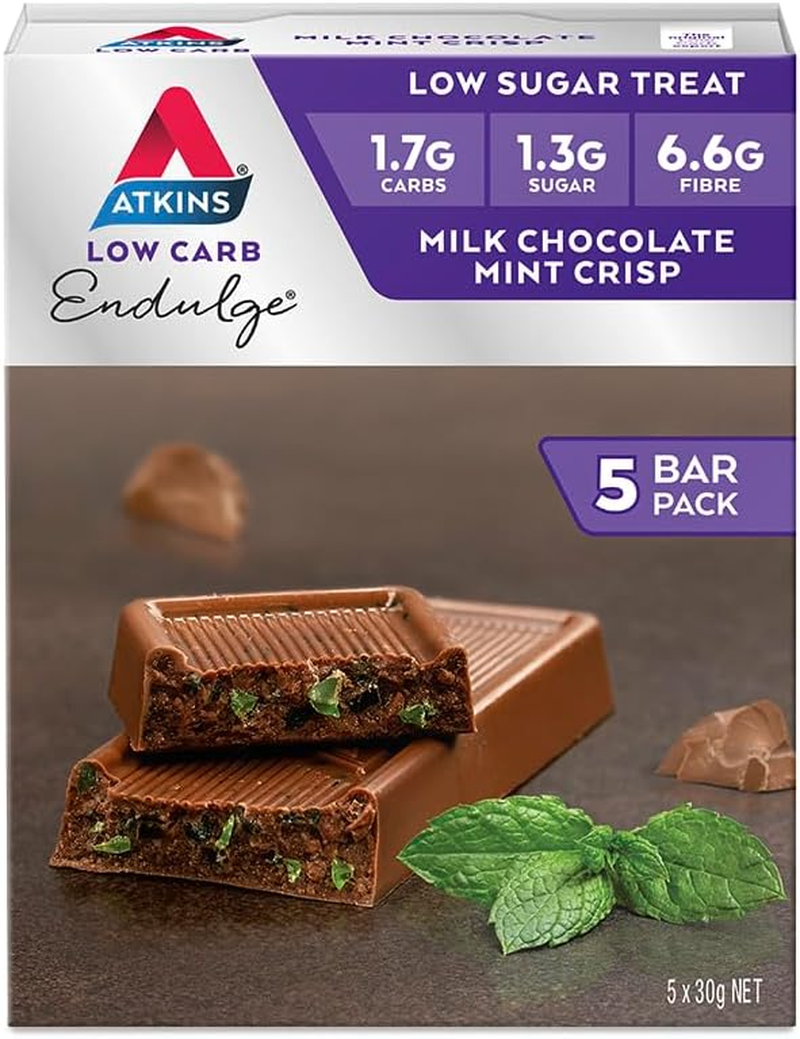 Atkins Endulge Low Carb Milk Chocolate Mint Crisp Bar 30 G (Pack of 5) image number 2