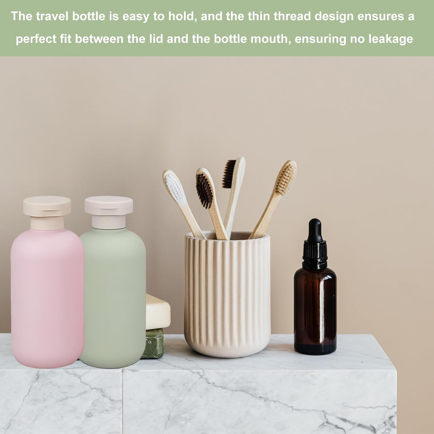 3 Pcs 200Ml Plastic Bottles, Travel Bottles, Travel Bottles for Toiletries, with Bag, Refillable Travel Container, with Flip Cover, Suitable for Hair Conditioner, Lotion image number 3